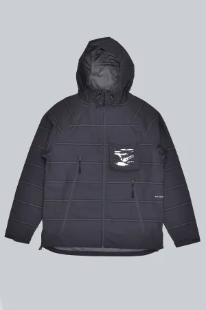 POP TRADING COMPANY STRIPED ORACLE JACKET ANTRACITE