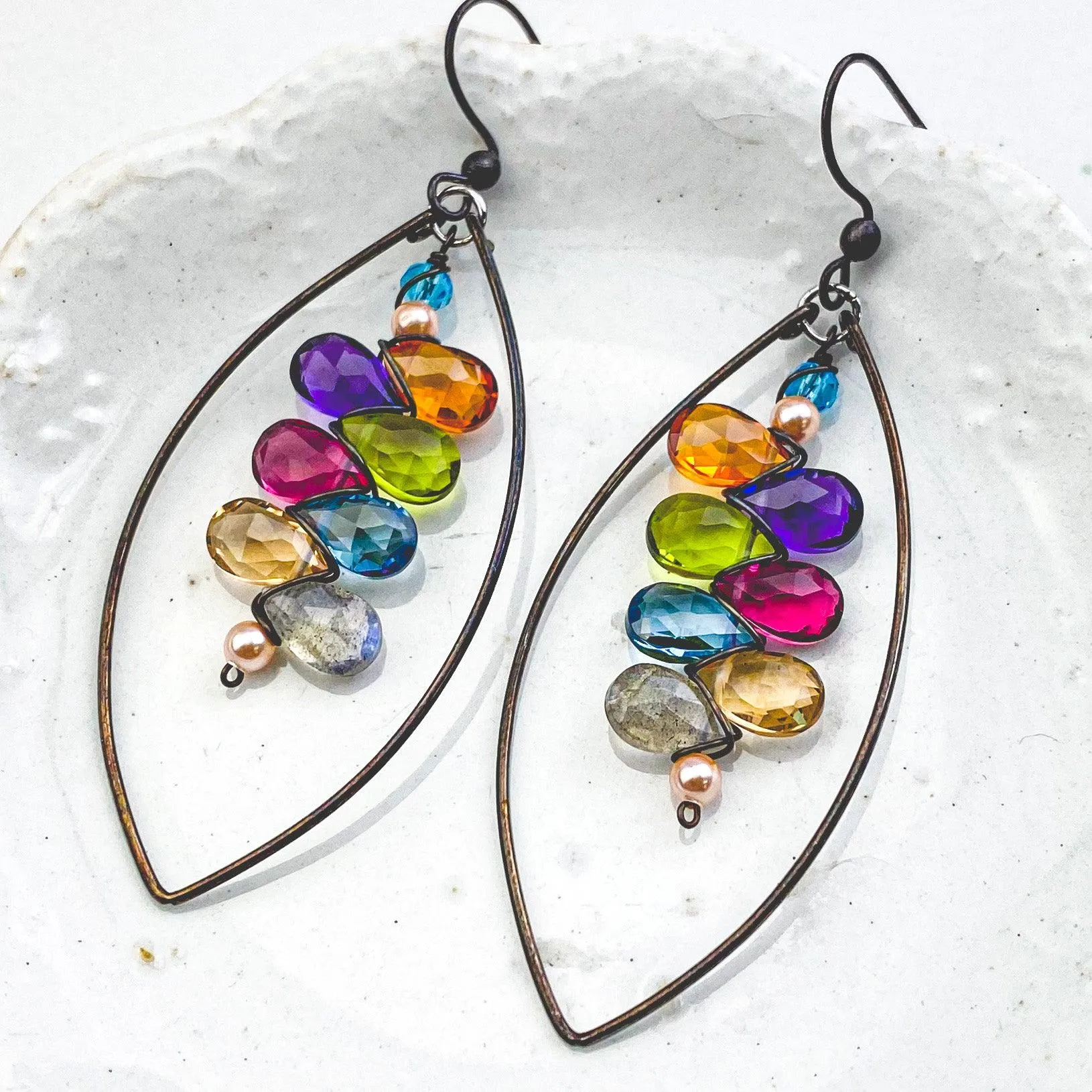 Popart Kaleidoscope Statement Gem Earrings