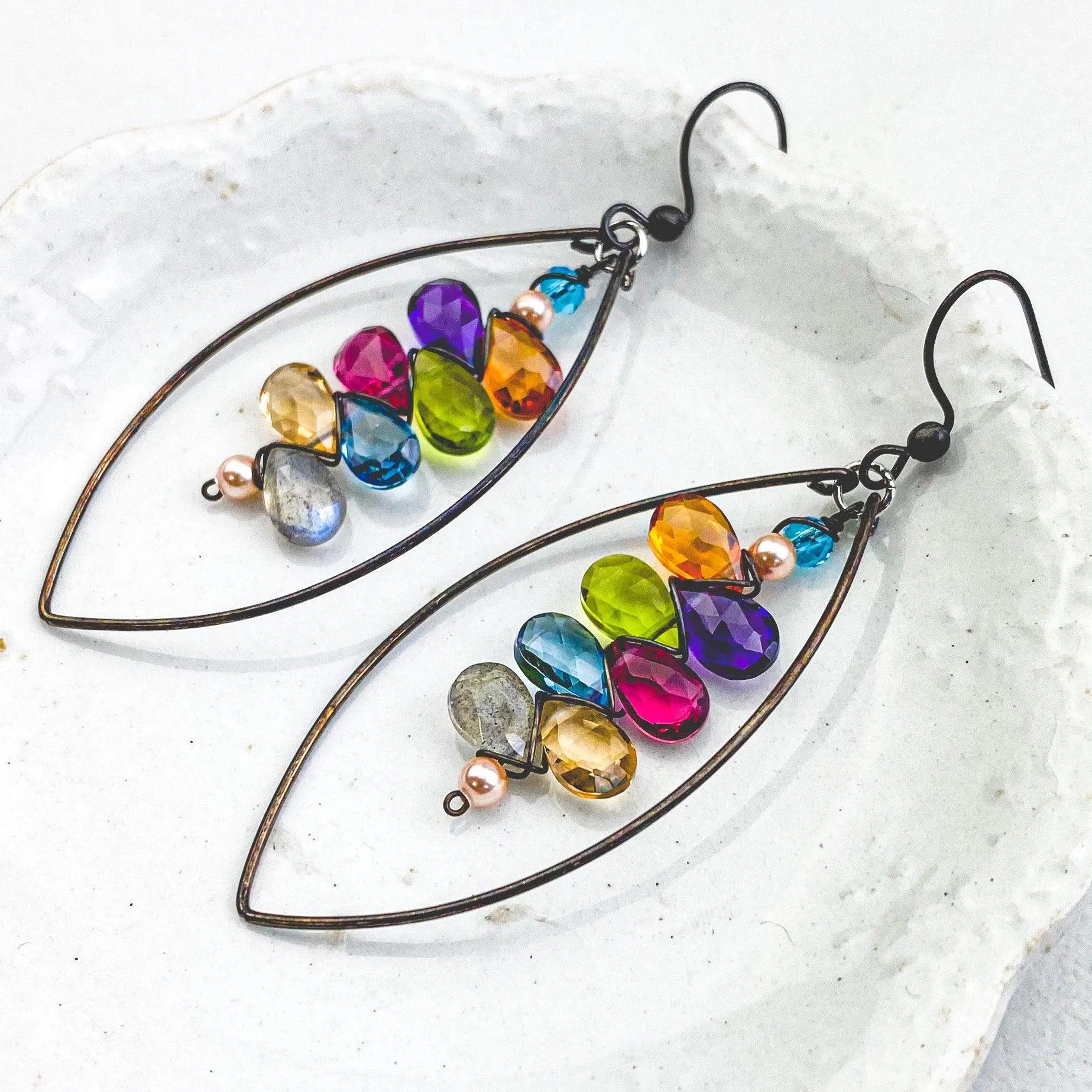 Popart Kaleidoscope Statement Gem Earrings