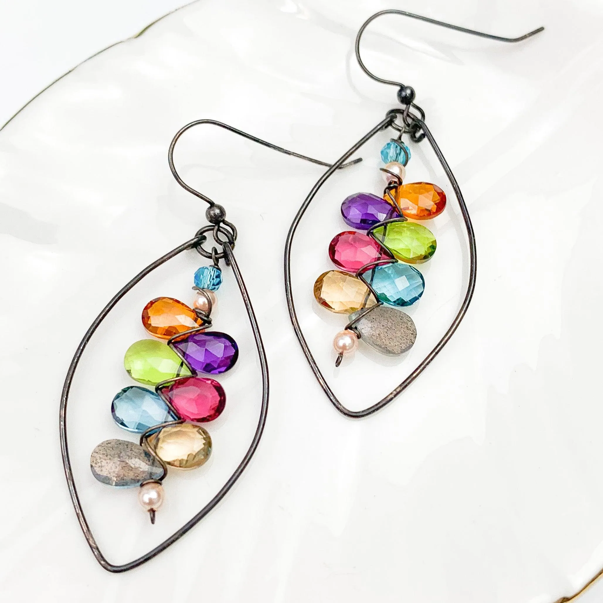 Popart Kaleidoscope Statement Gem Earrings