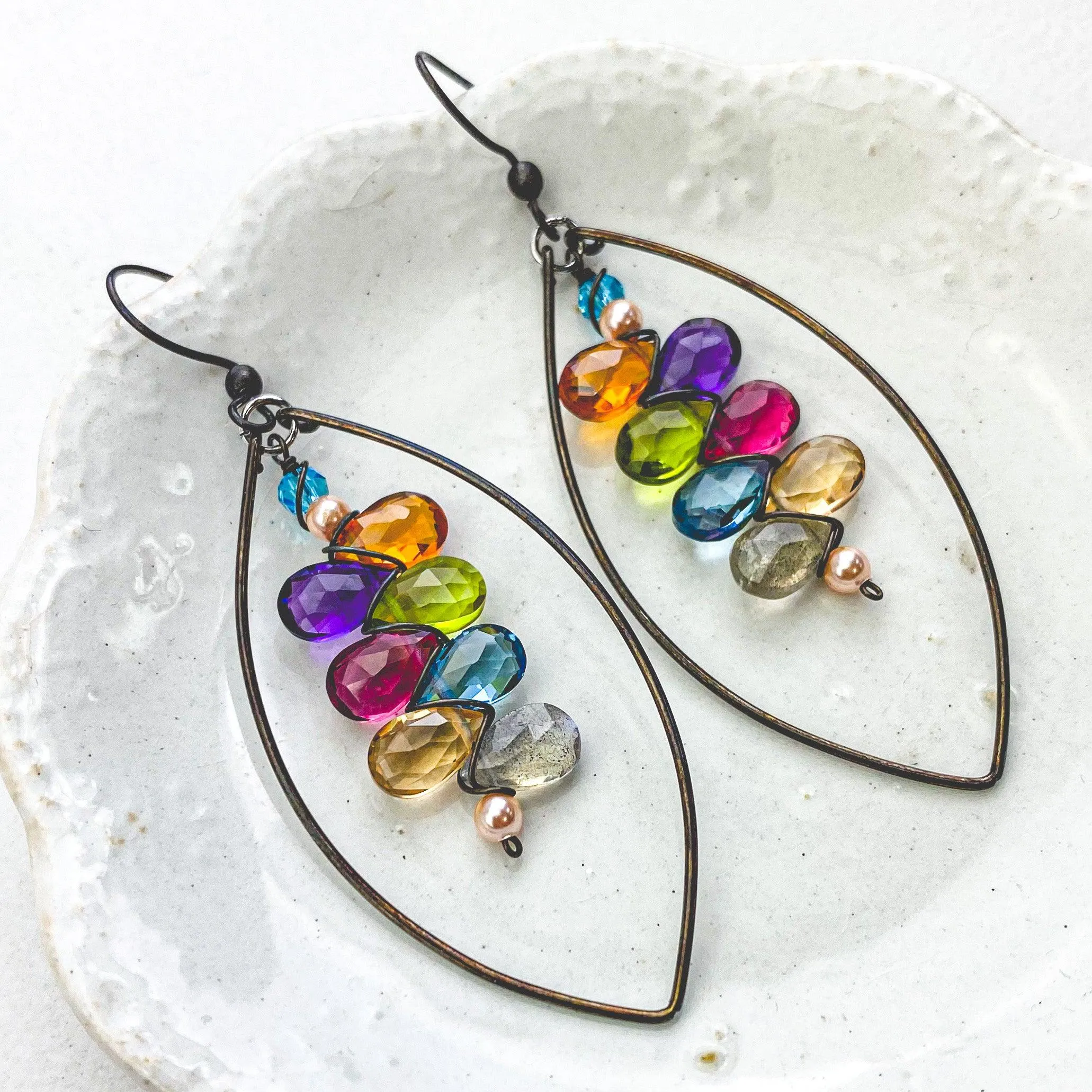 Popart Kaleidoscope Statement Gem Earrings