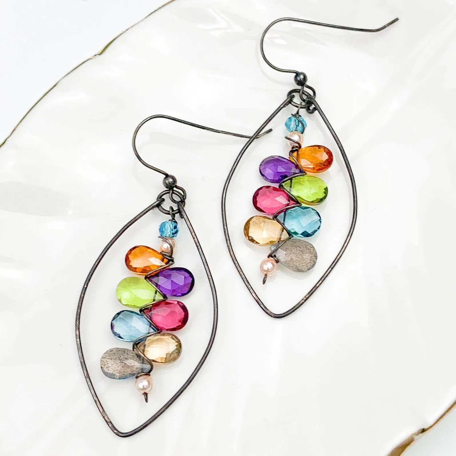 Popart Kaleidoscope Statement Gem Earrings