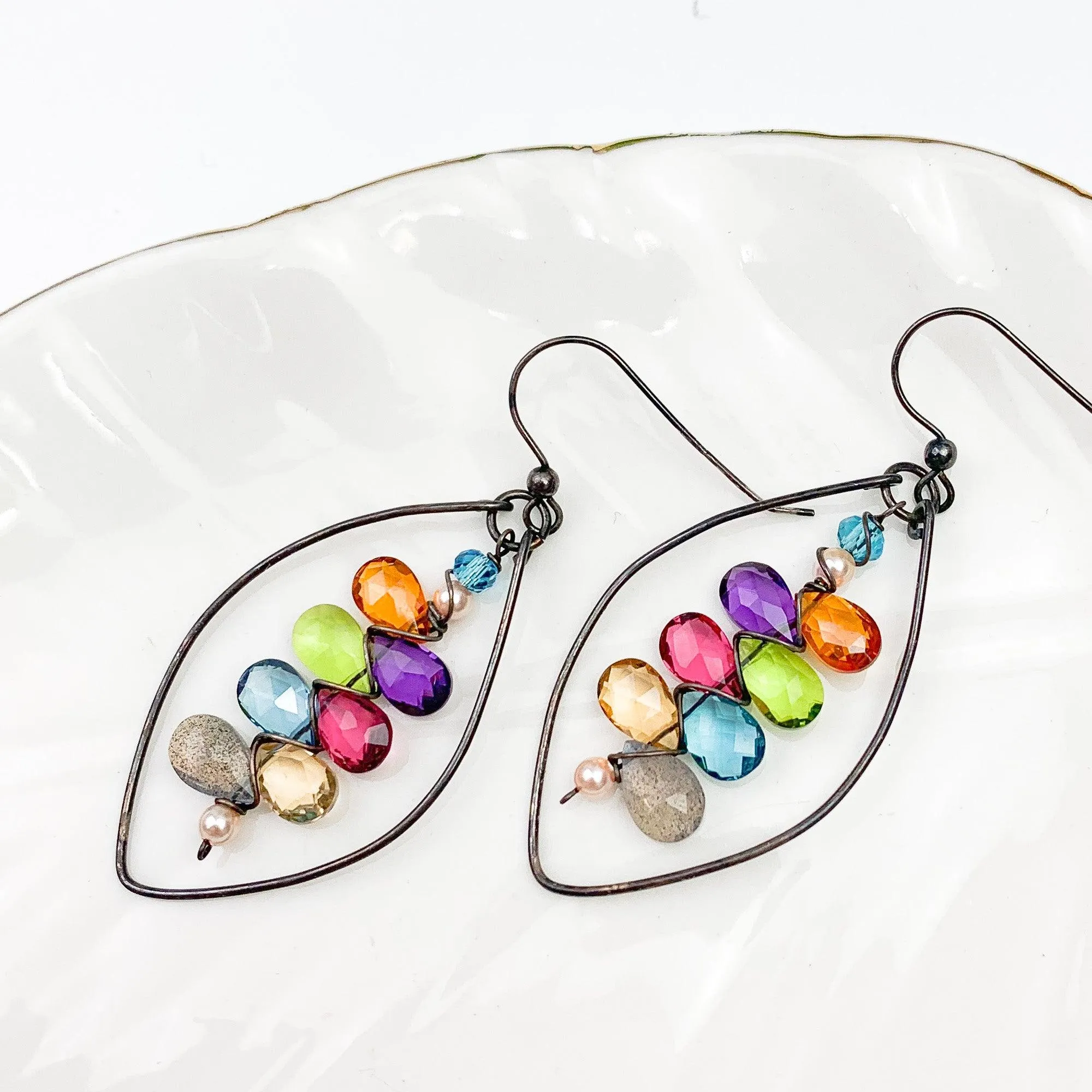 Popart Kaleidoscope Statement Gem Earrings