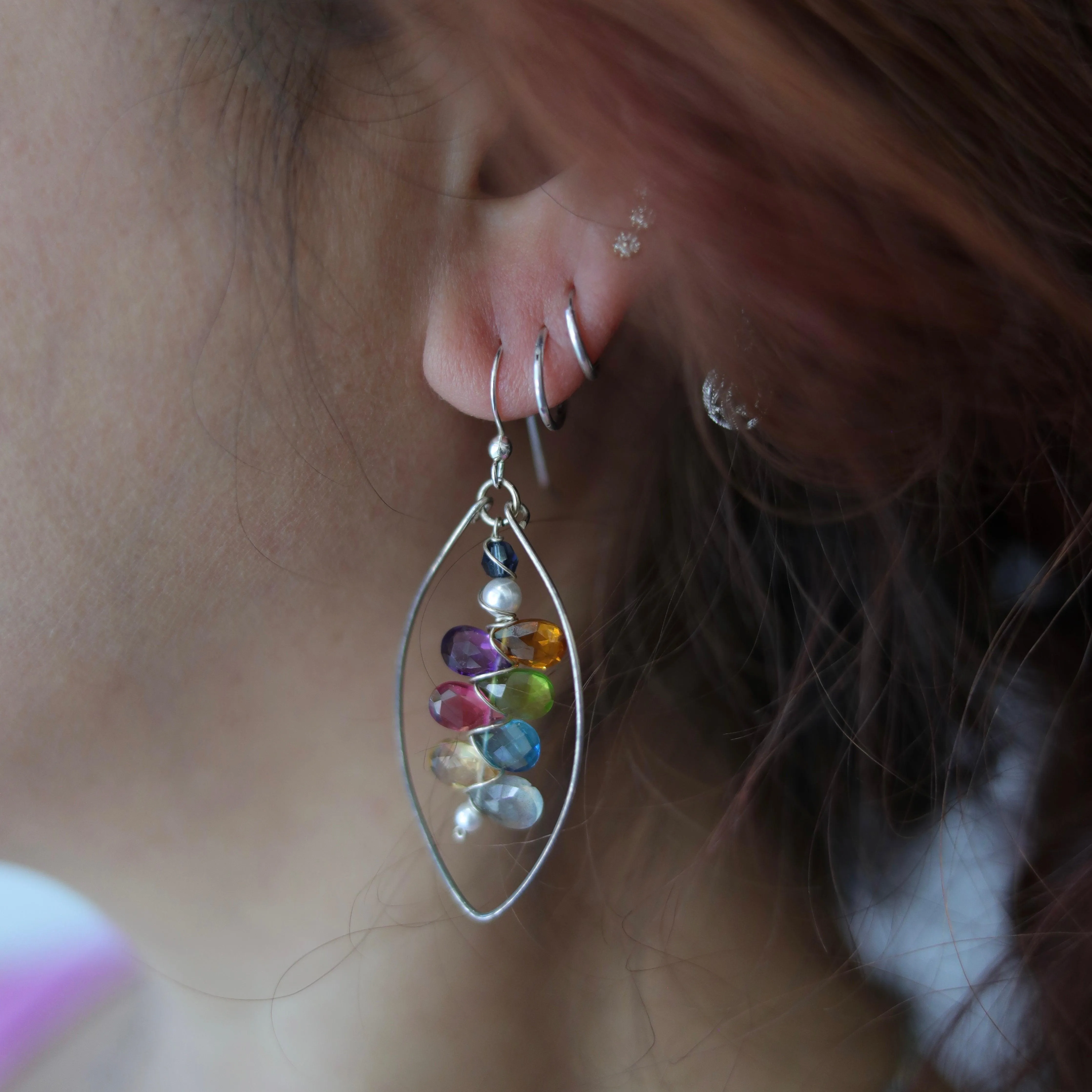 Popart Kaleidoscope Statement Gem Earrings