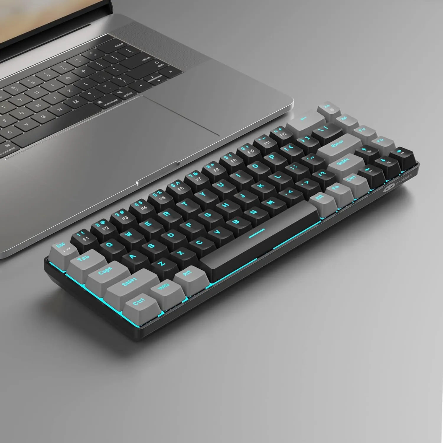Portable Mechanical Gaming Keyboard LED Backlit Compact 68 Keyscaps