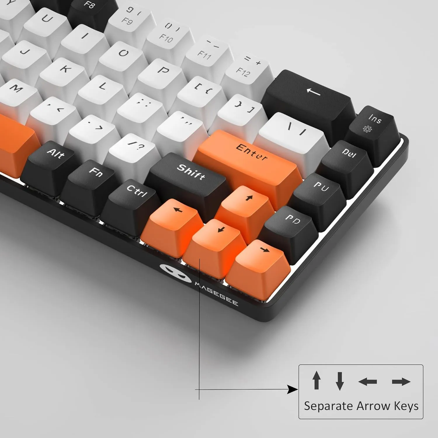 Portable Mechanical Gaming Keyboard LED Backlit Compact 68 Keyscaps