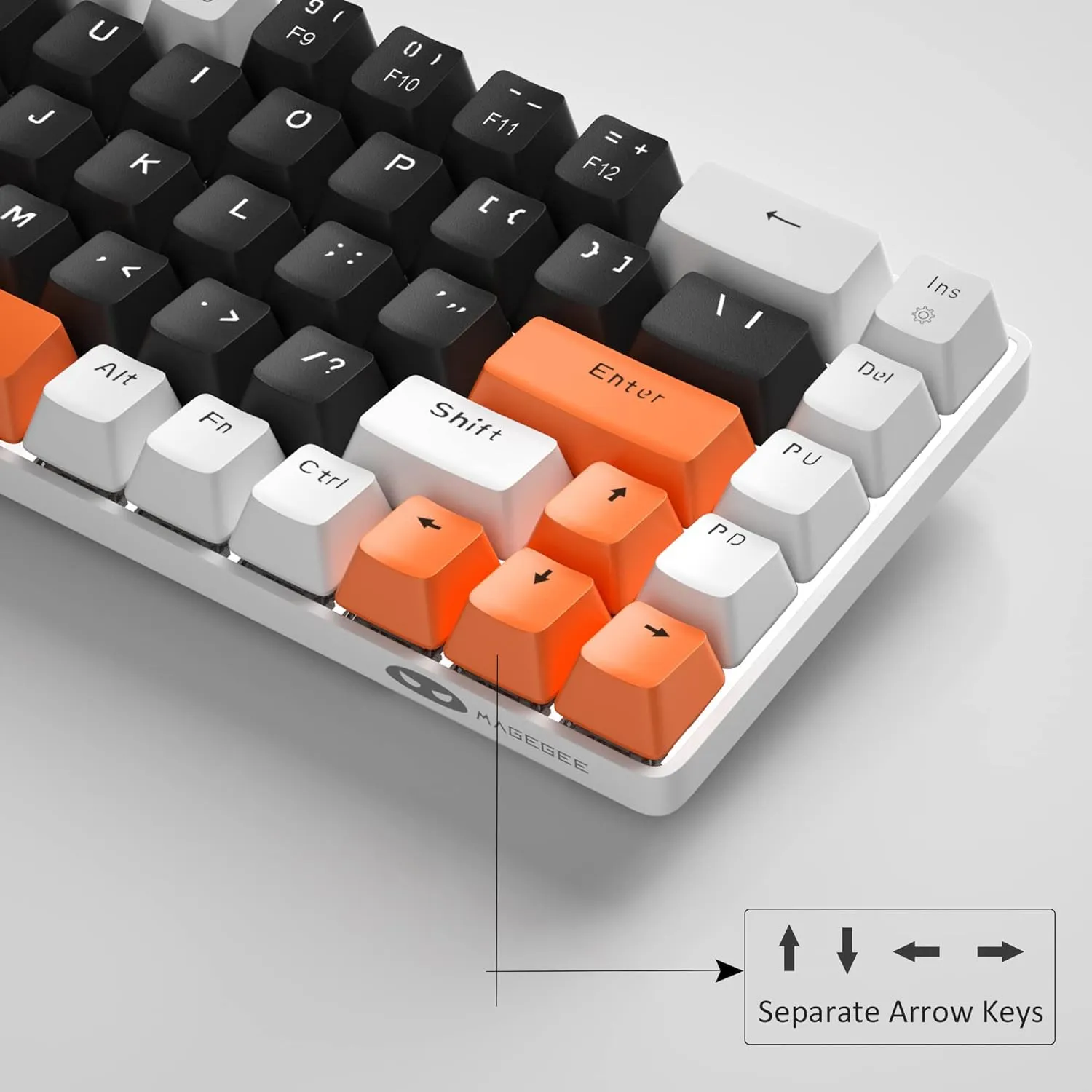 Portable Mechanical Gaming Keyboard LED Backlit Compact 68 Keyscaps