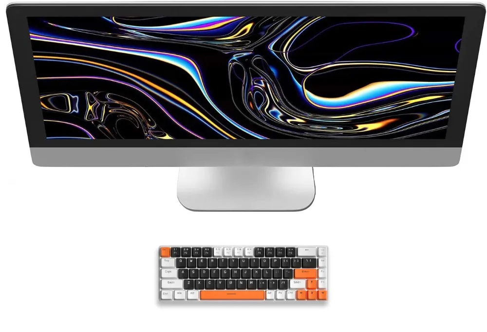 Portable Mechanical Gaming Keyboard LED Backlit Compact 68 Keyscaps