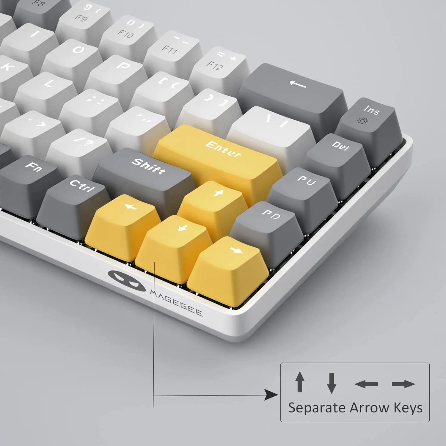 Portable Mechanical Gaming Keyboard LED Backlit Compact 68 Keyscaps