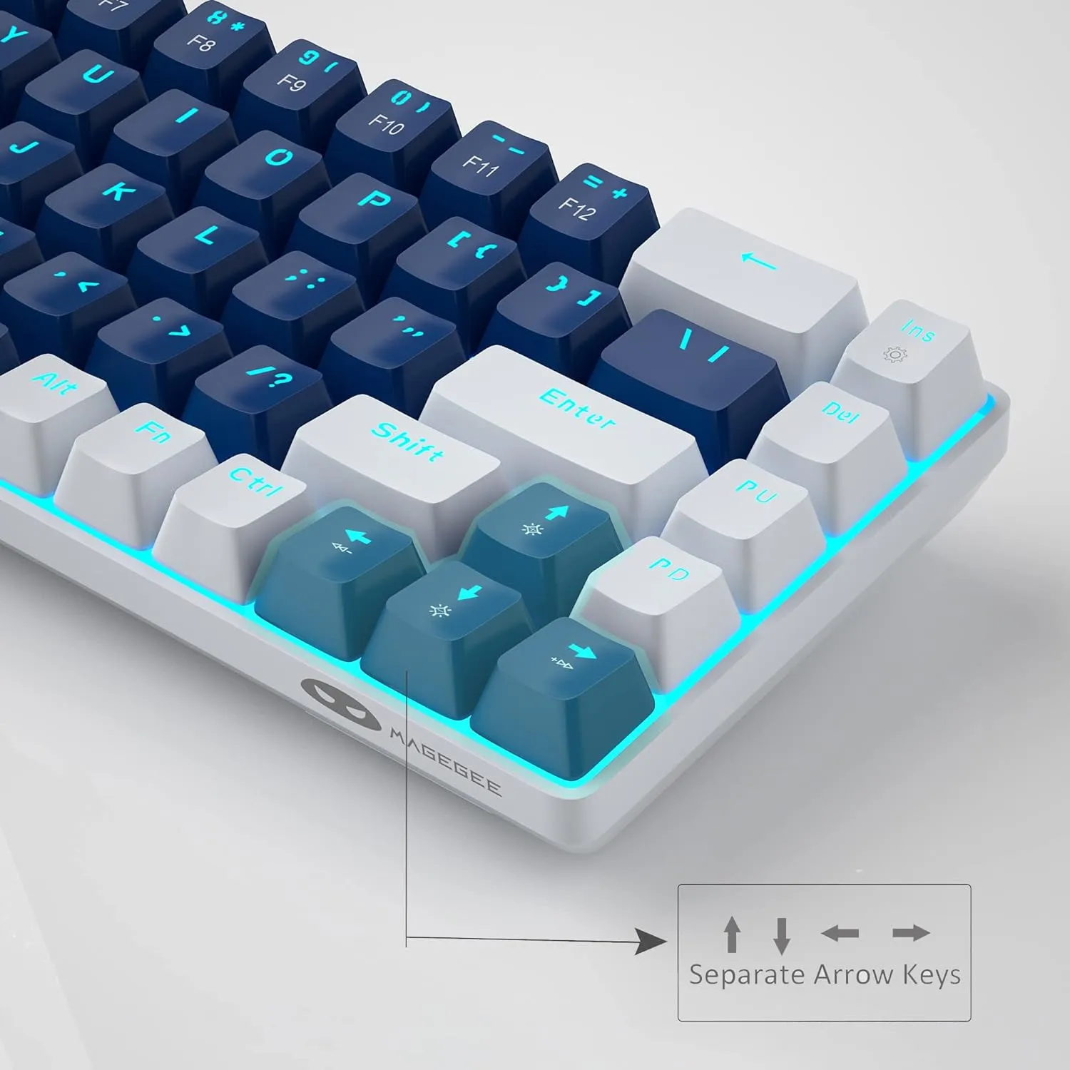 Portable Mechanical Gaming Keyboard LED Backlit Compact 68 Keyscaps