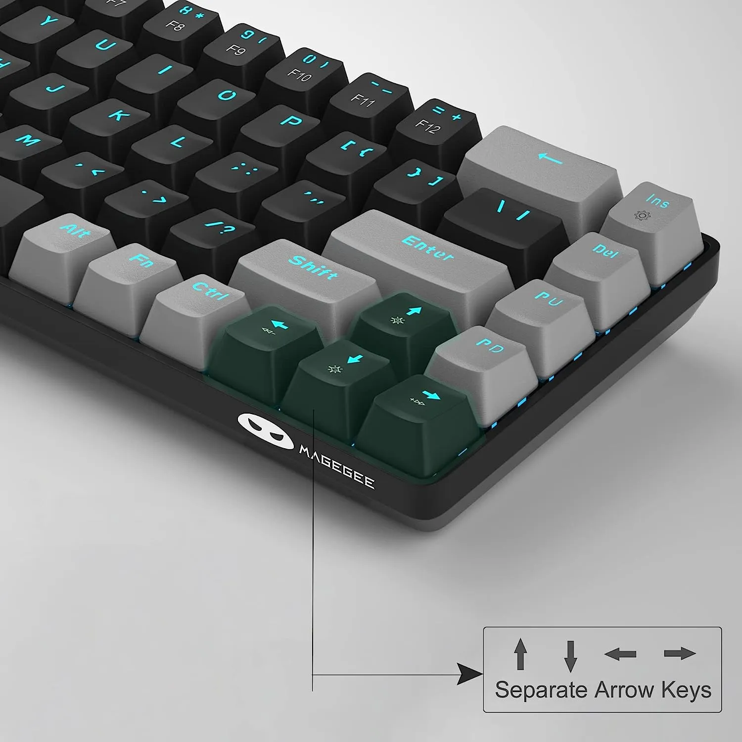 Portable Mechanical Gaming Keyboard LED Backlit Compact 68 Keyscaps