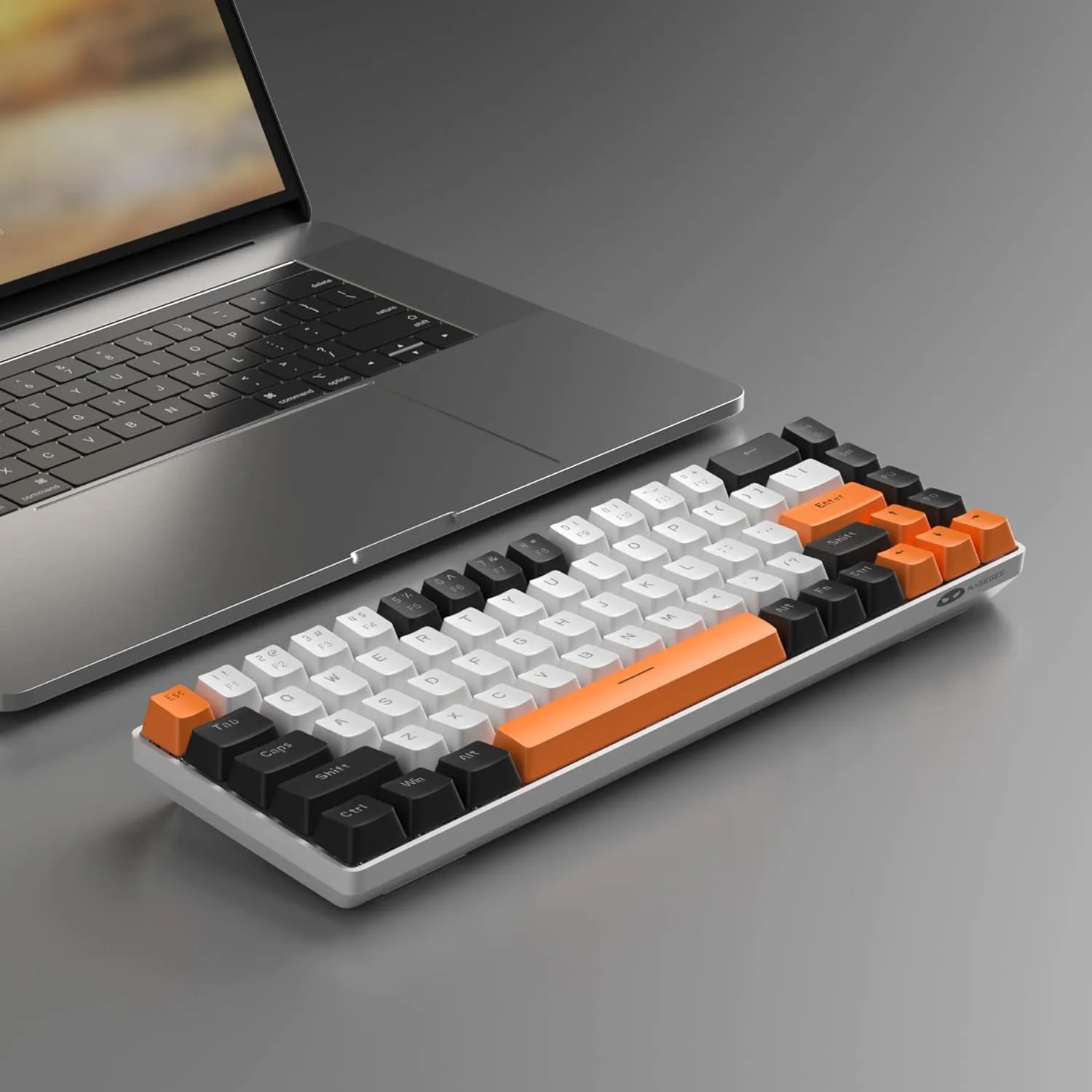 Portable Mechanical Gaming Keyboard LED Backlit Compact 68 Keyscaps