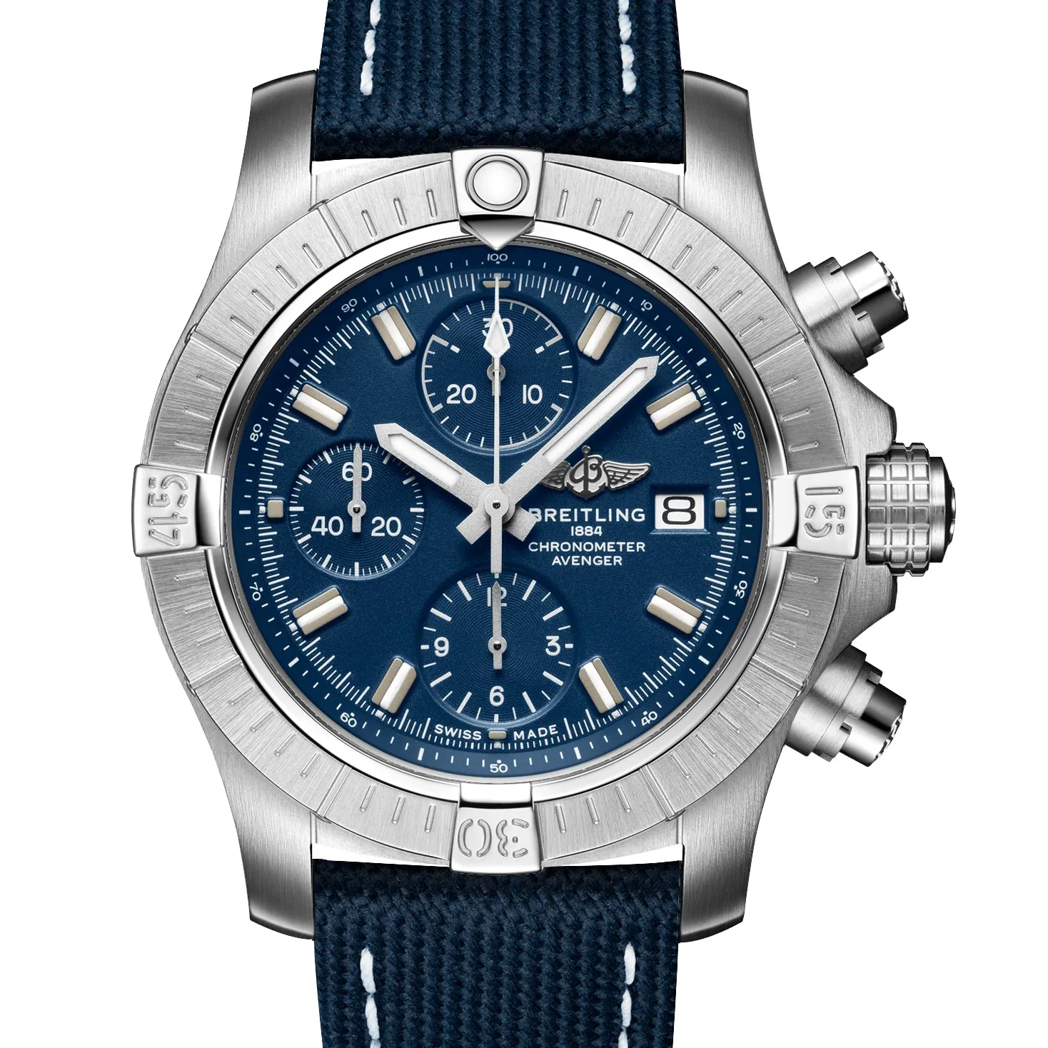Pre-Owned Breitling Avenger Chronograph 43mm Blue Watch A13385101C1X2