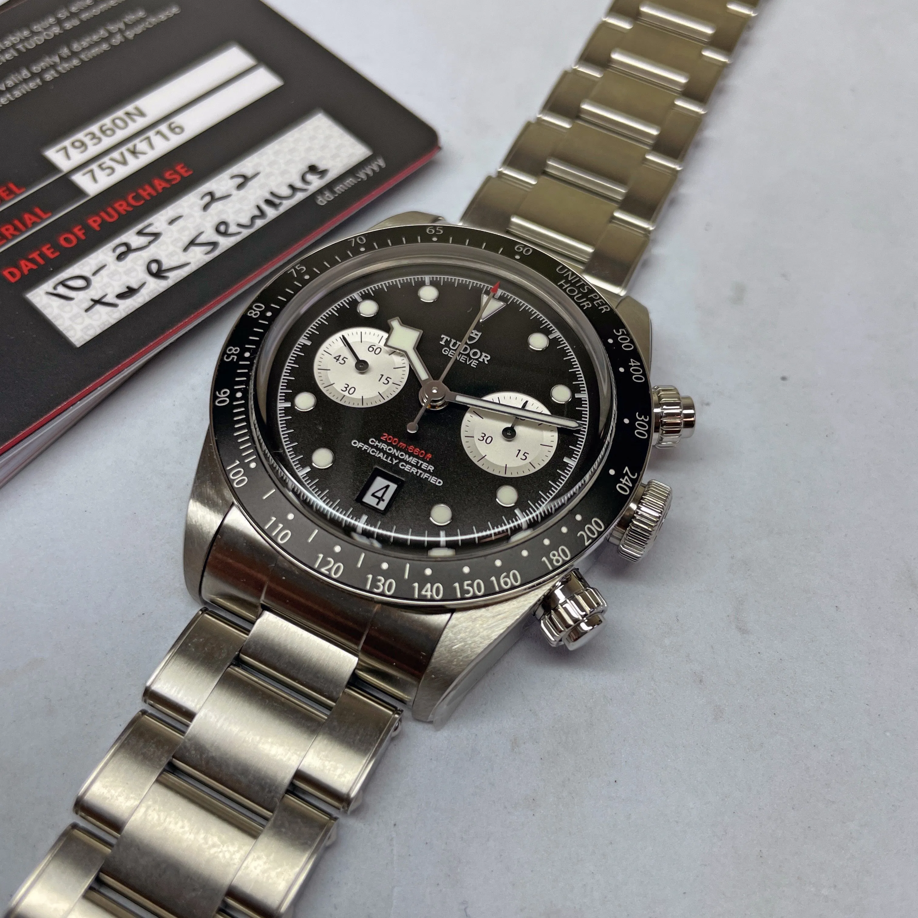 Pre-owned Tudor Black Bay Chronograph 41mm Steel Watch M79360N