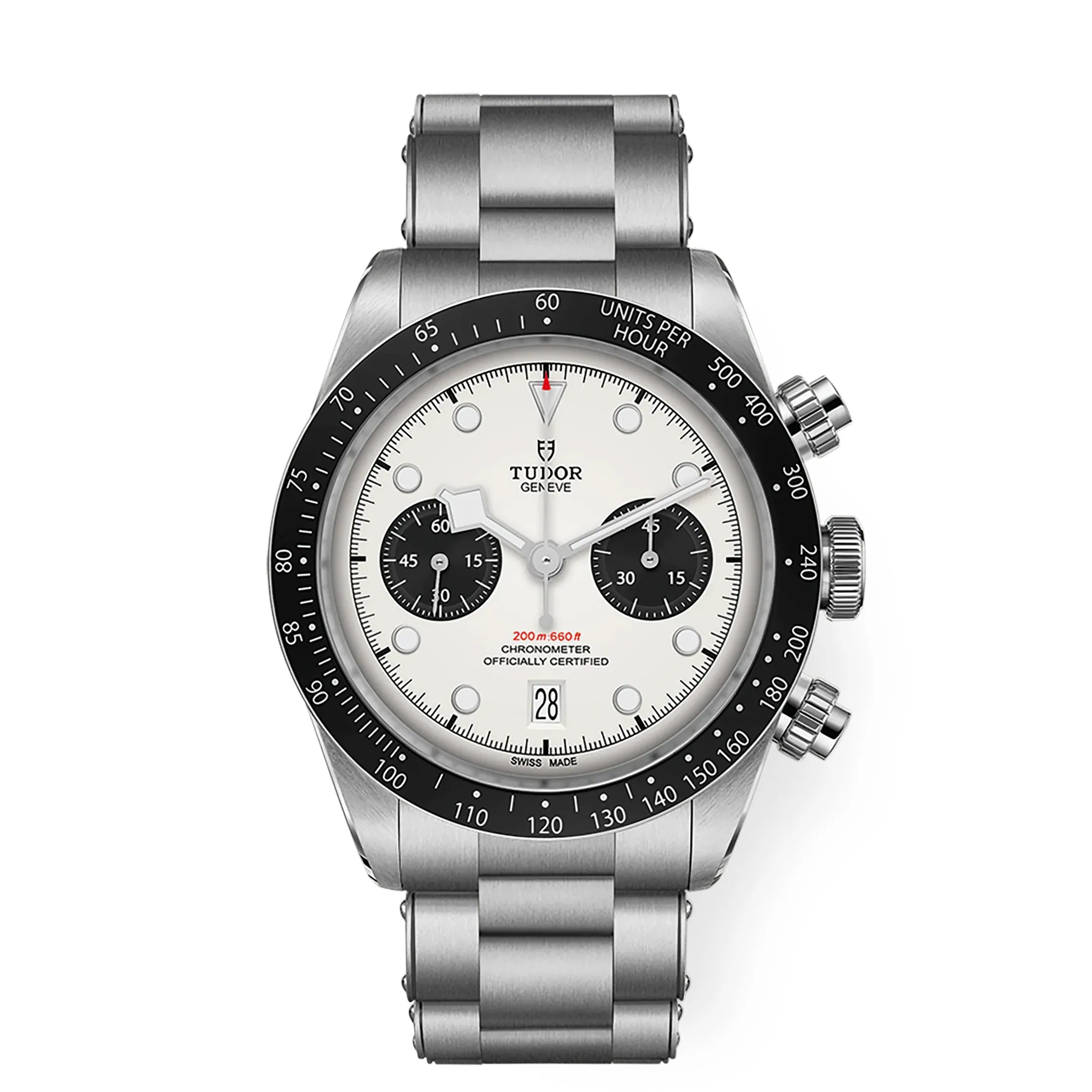 Pre-owned Tudor Black Bay White Chronograph 41mm Steel Watch M79360N-0002