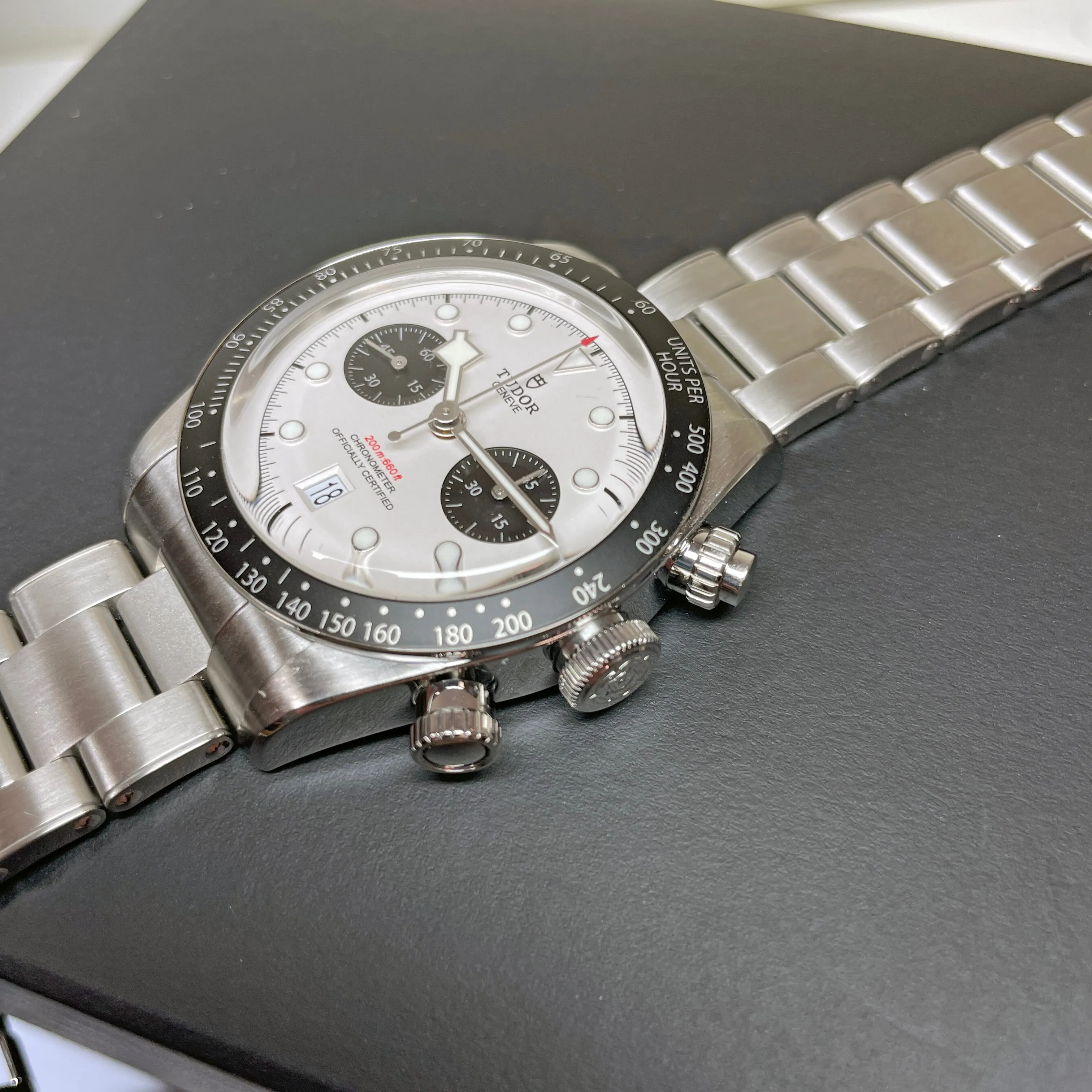 Pre-owned Tudor Black Bay White Chronograph 41mm Steel Watch M79360N-0002