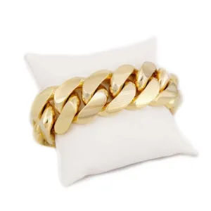 Premium 14 MM Cuban Link Bracelet in 14K Gold – Handcrafted Luxury Jewelry