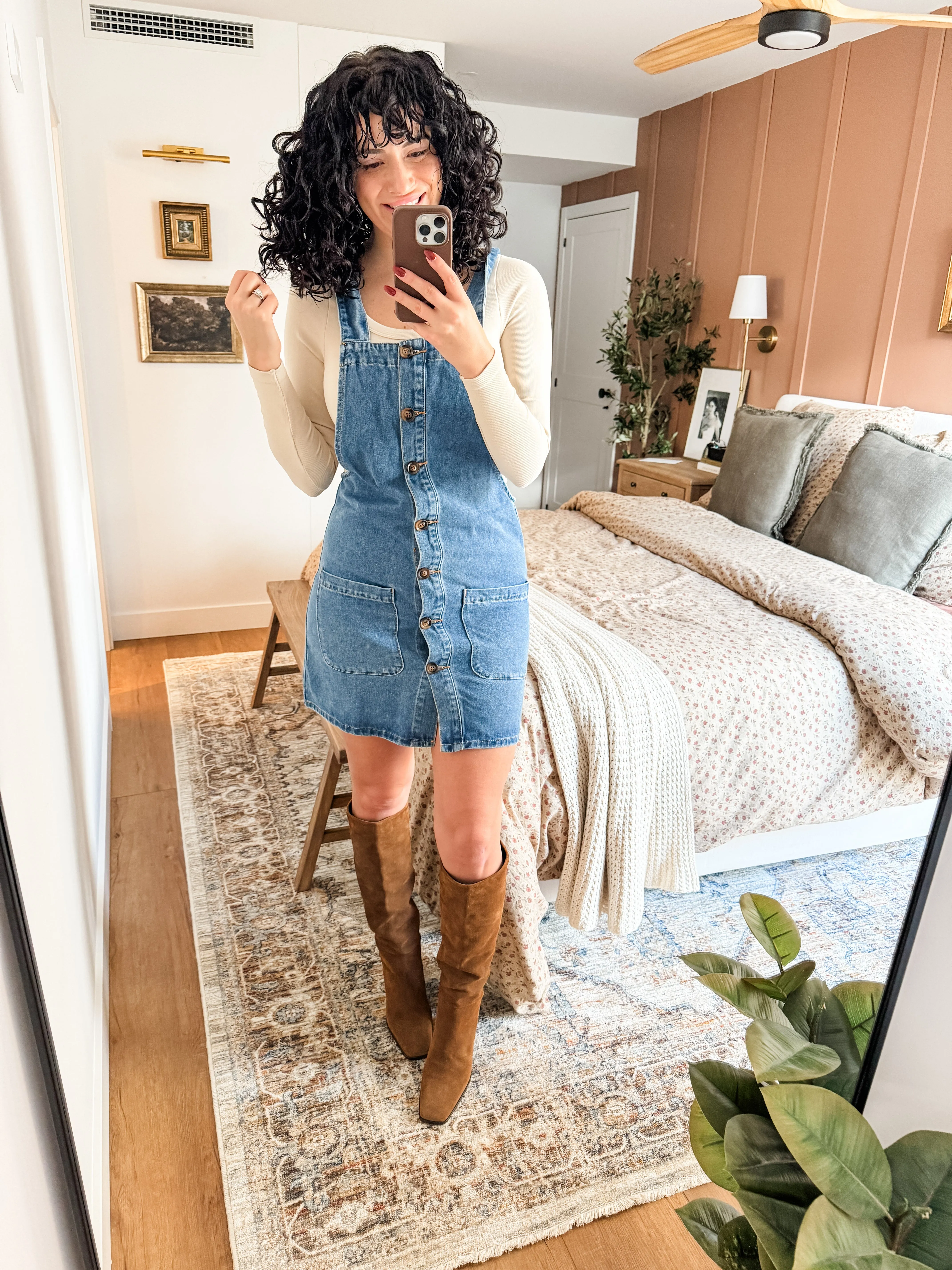 PREORDER Square Neck Wide Strap Denim Overall Dress