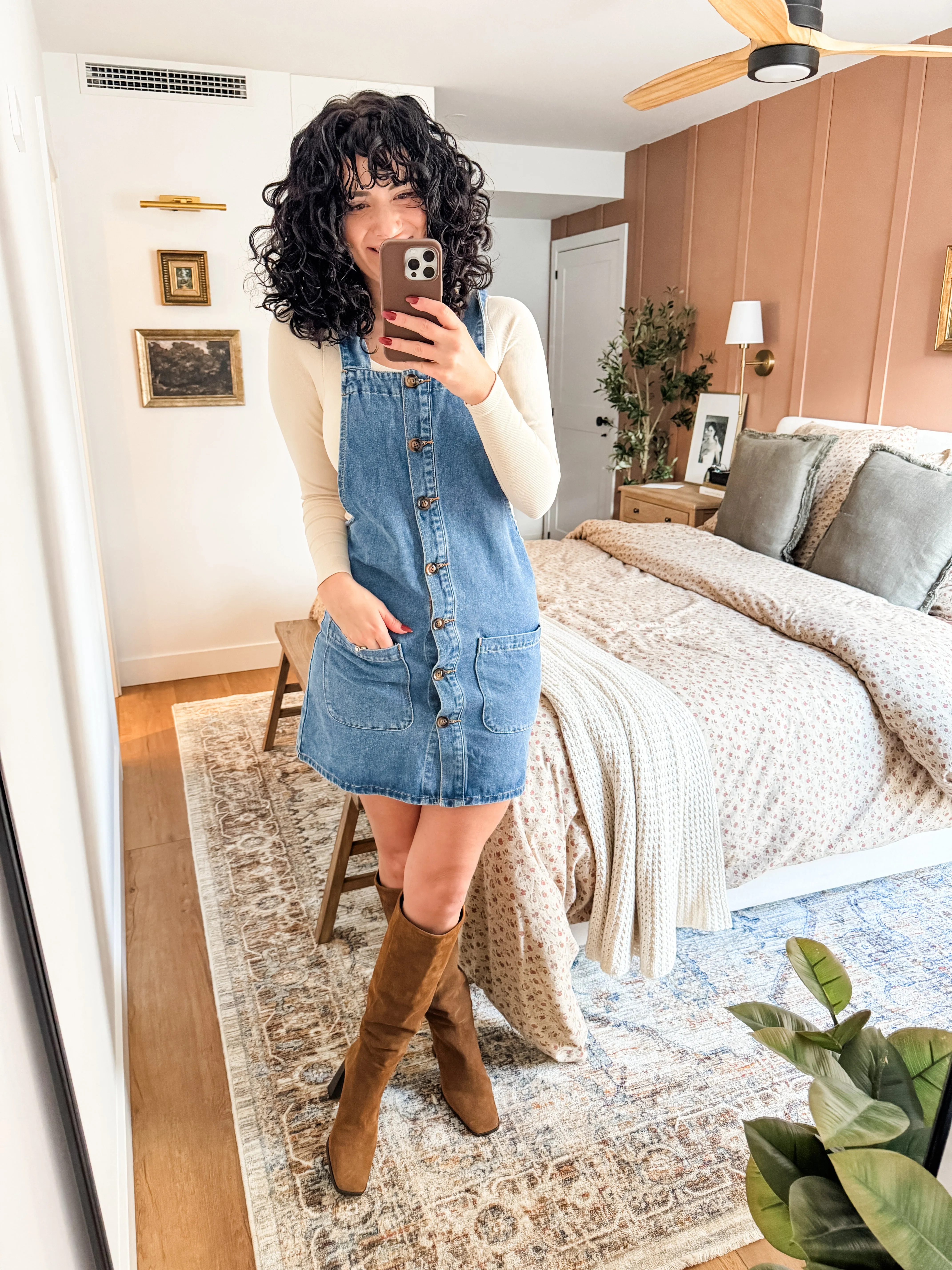 PREORDER Square Neck Wide Strap Denim Overall Dress