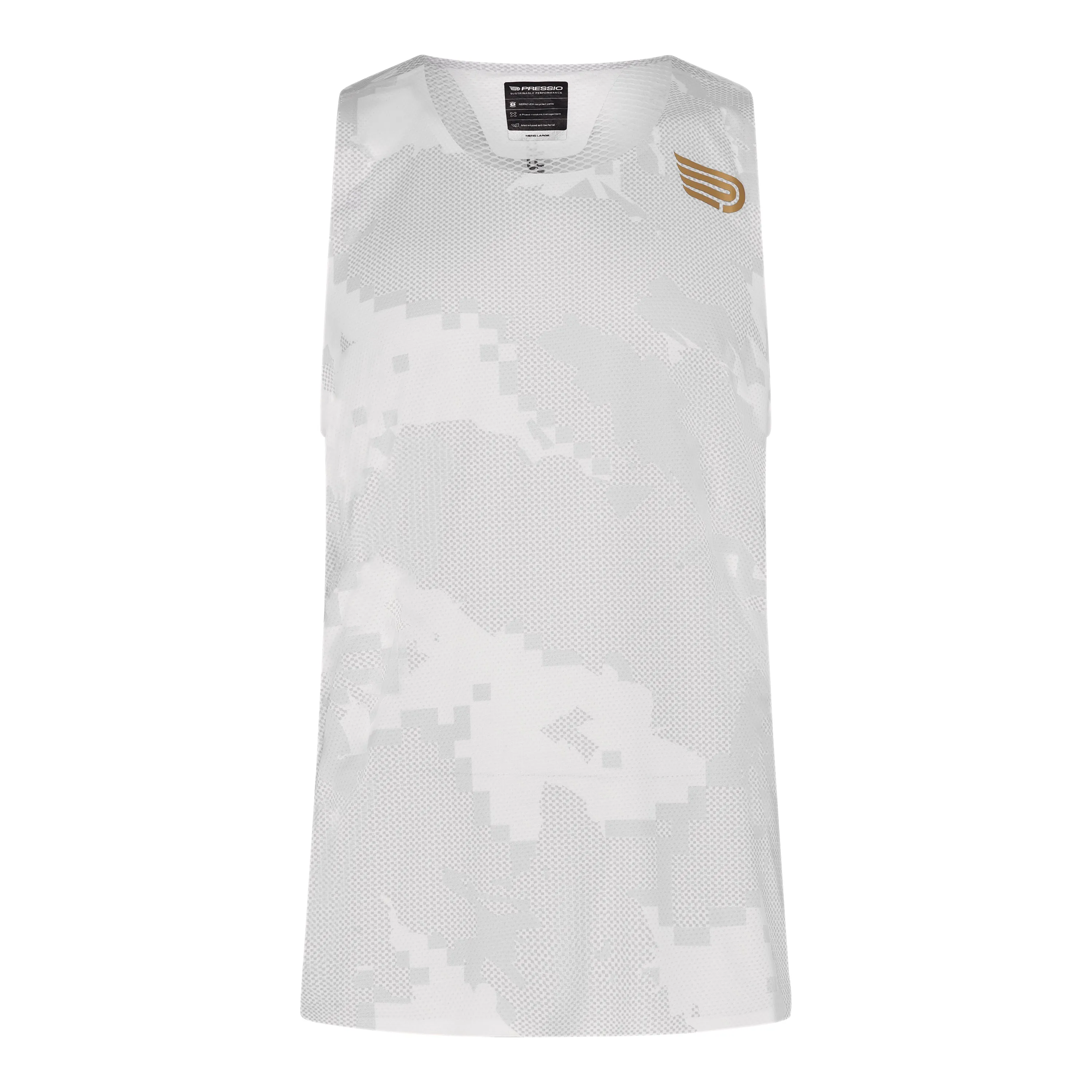 Pressio Men's Run Elite Singlet - CAM/WHT