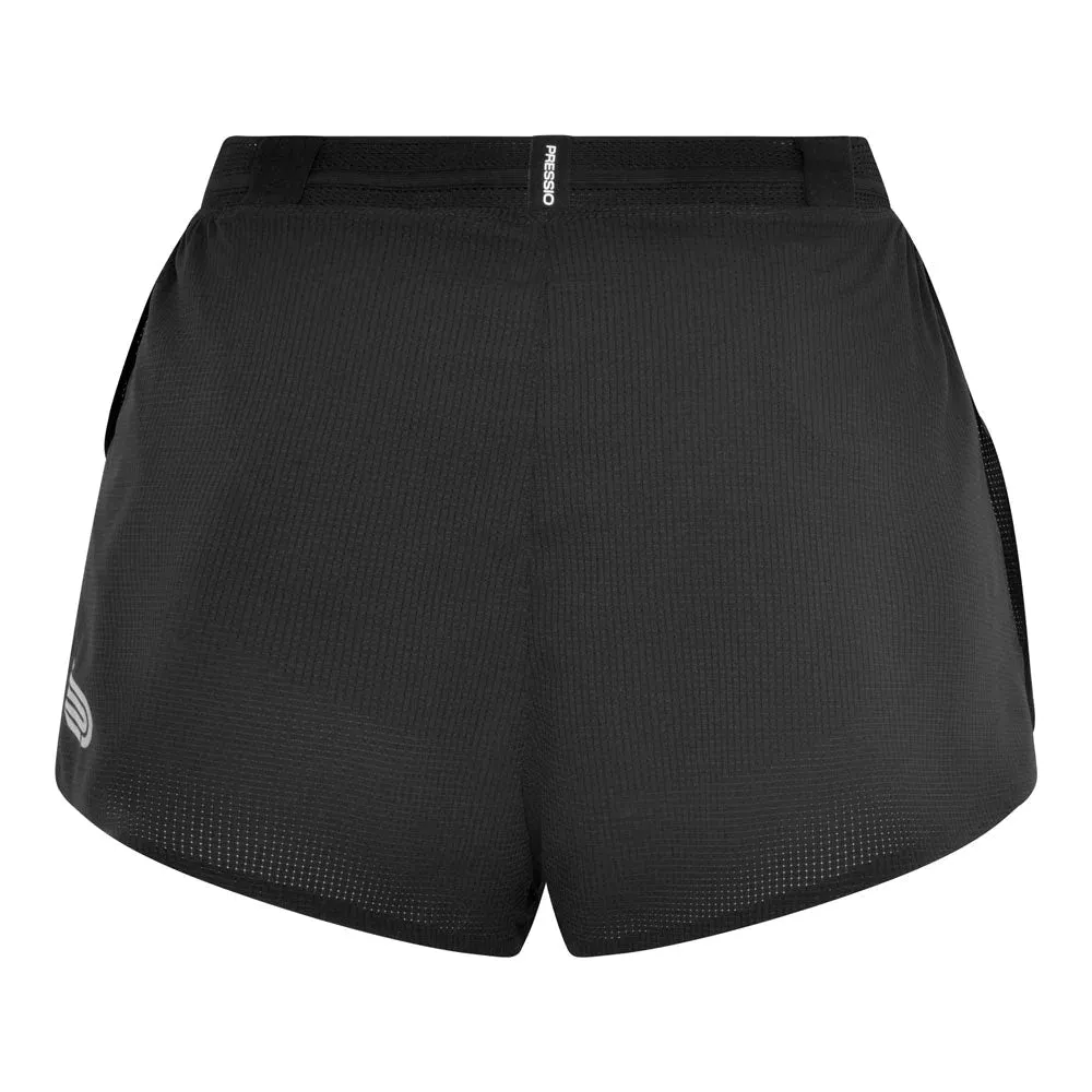 Pressio Women’s Run Elite 2’ Short - BLK/SLV