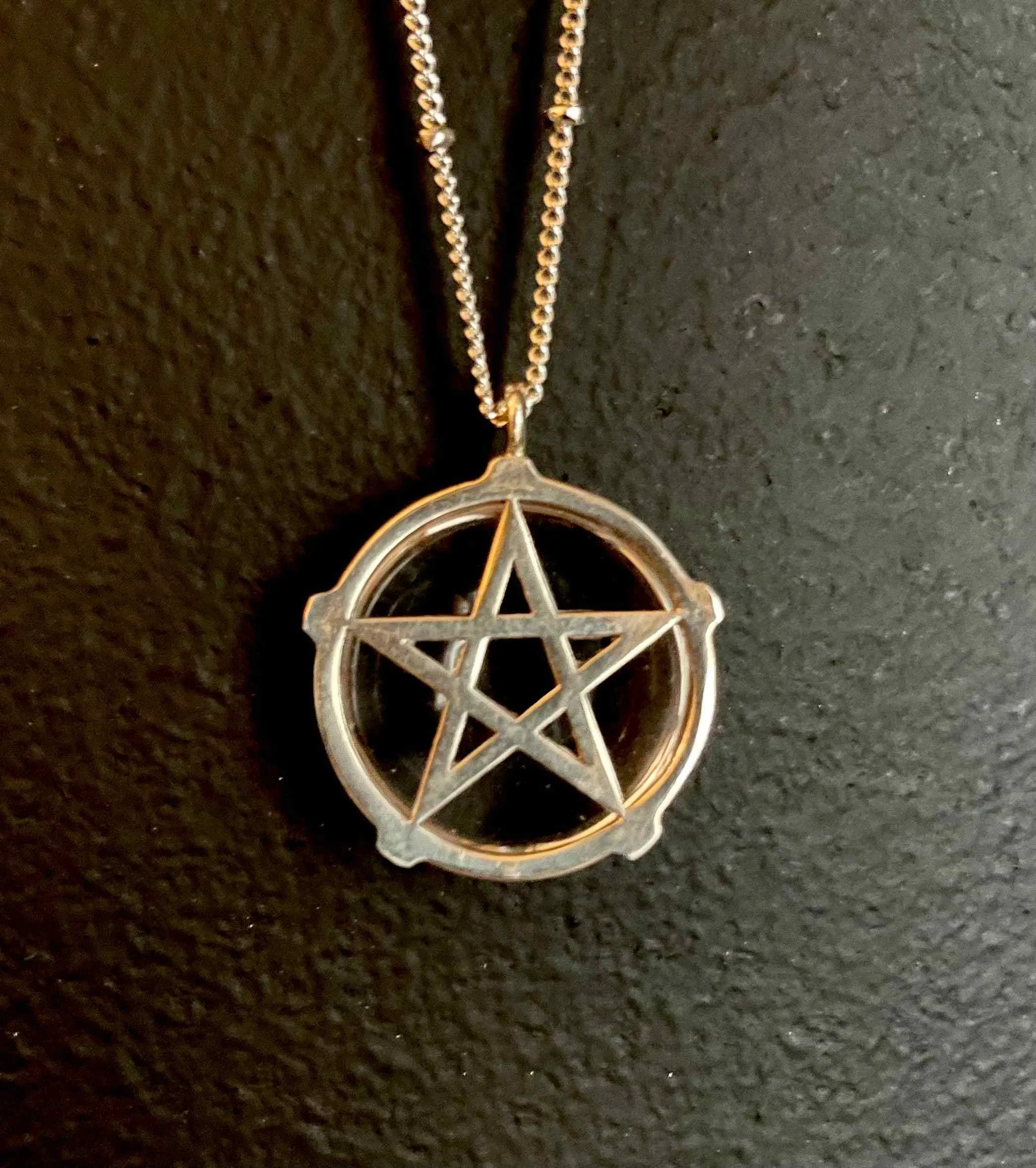 Priestess Charm Necklace :: Brass :: Pentacle