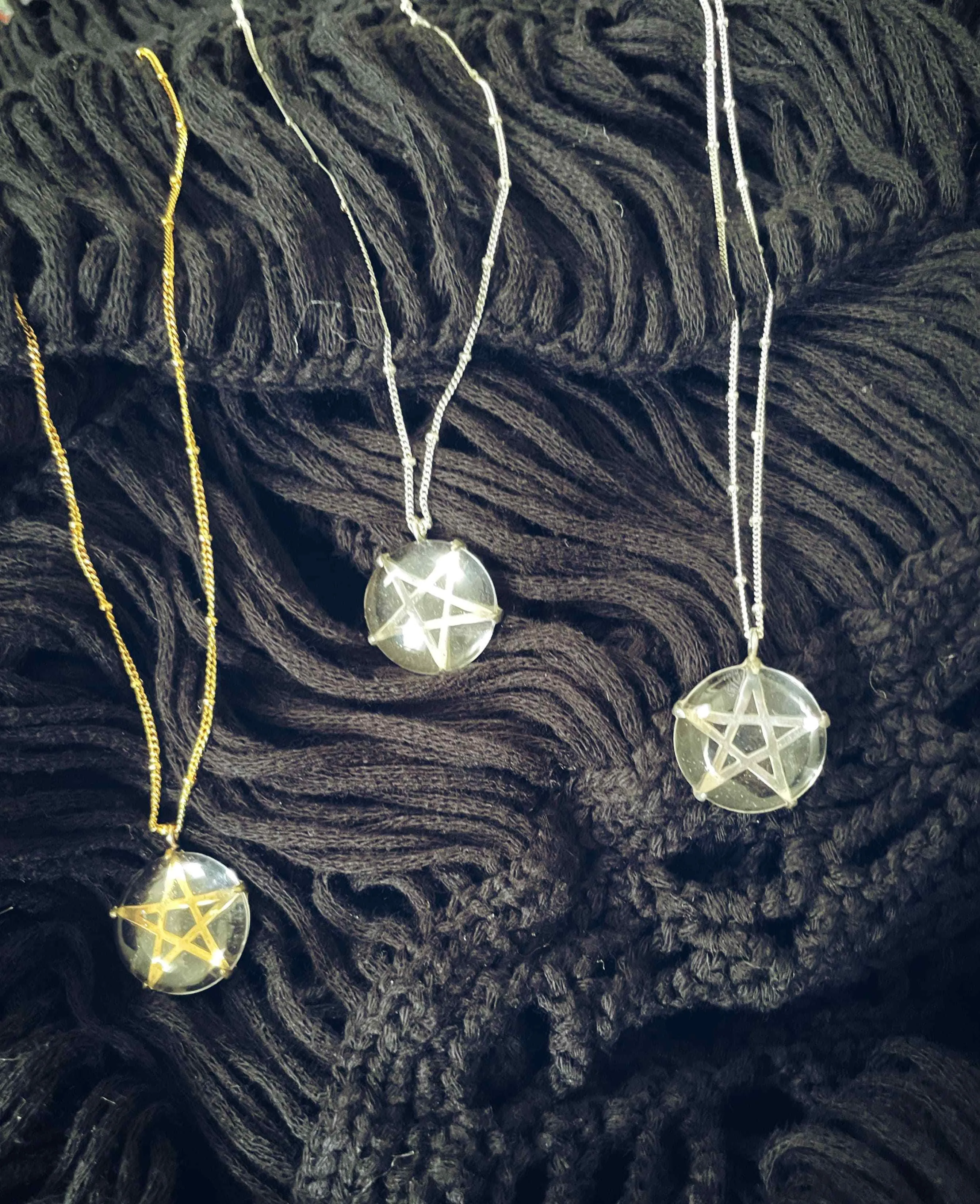 Priestess Charm Necklace :: Brass :: Pentacle