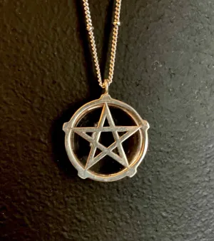 Priestess Charm Necklace :: Brass :: Pentacle
