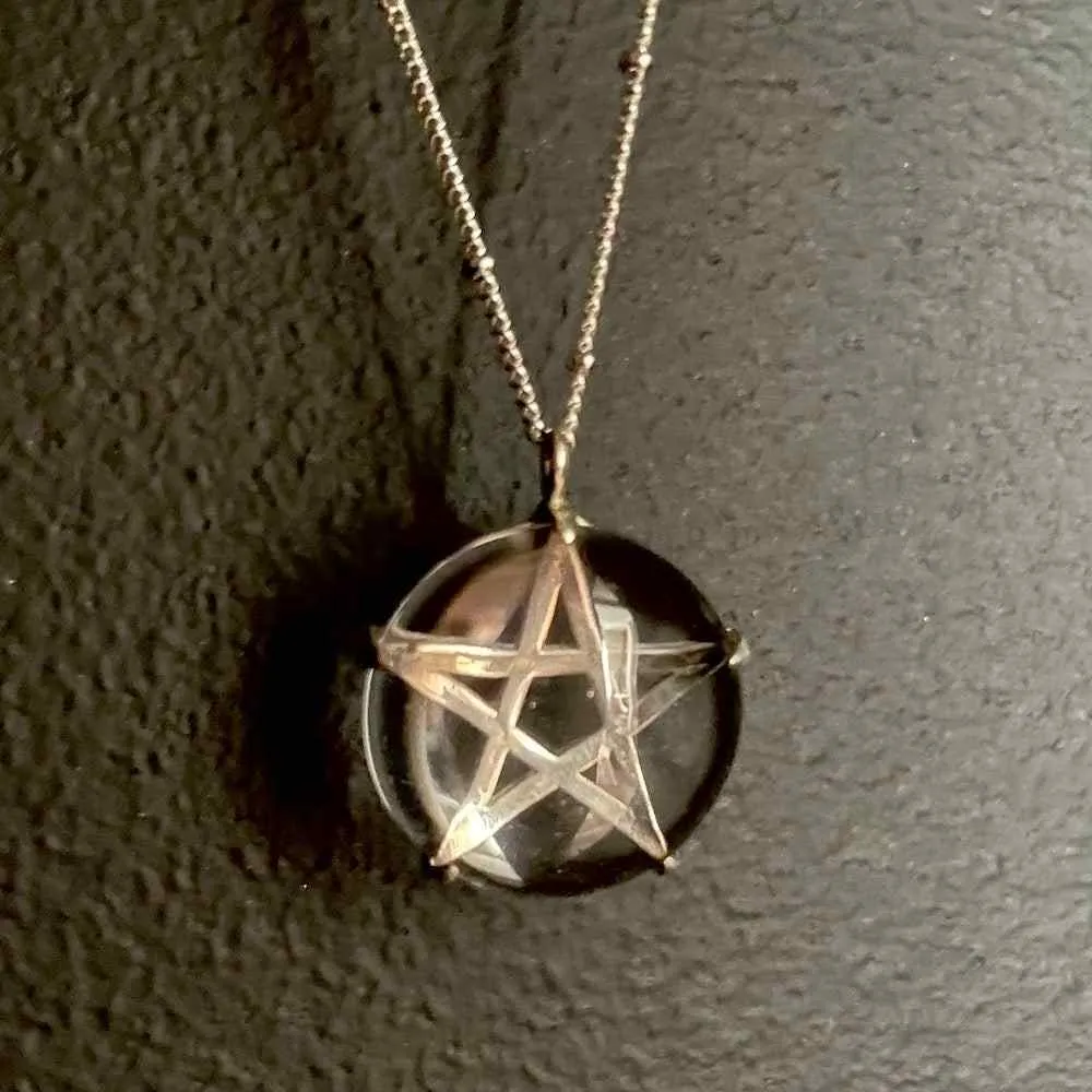 Priestess Charm Necklace :: Brass :: Pentacle
