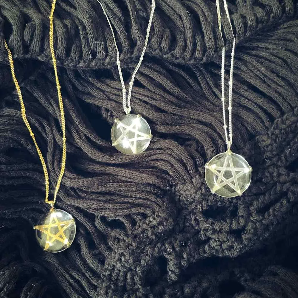 Priestess Charm Necklace :: Sterling Silver :: Pentacle