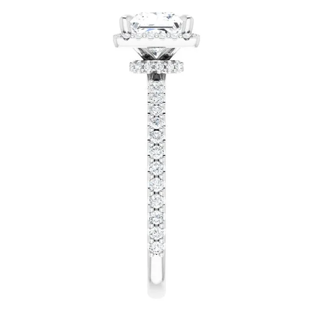 Princess Diamond Halo Engagement Ring