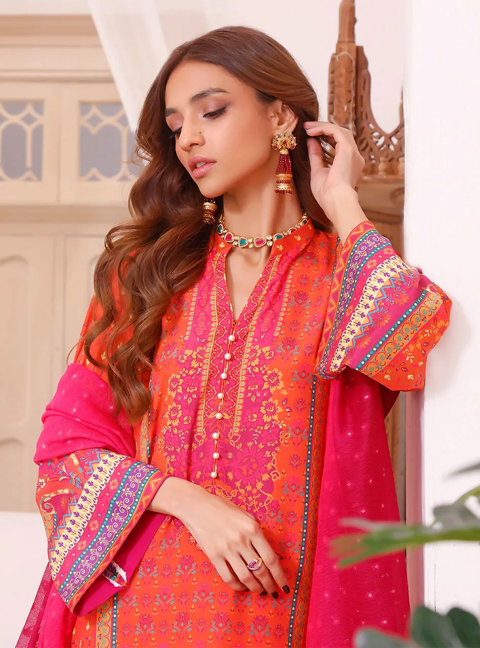 Printed Kameez Trouser and Dupatta Pakistani Eid Dress