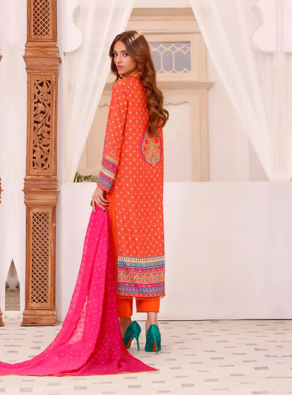 Printed Kameez Trouser and Dupatta Pakistani Eid Dress