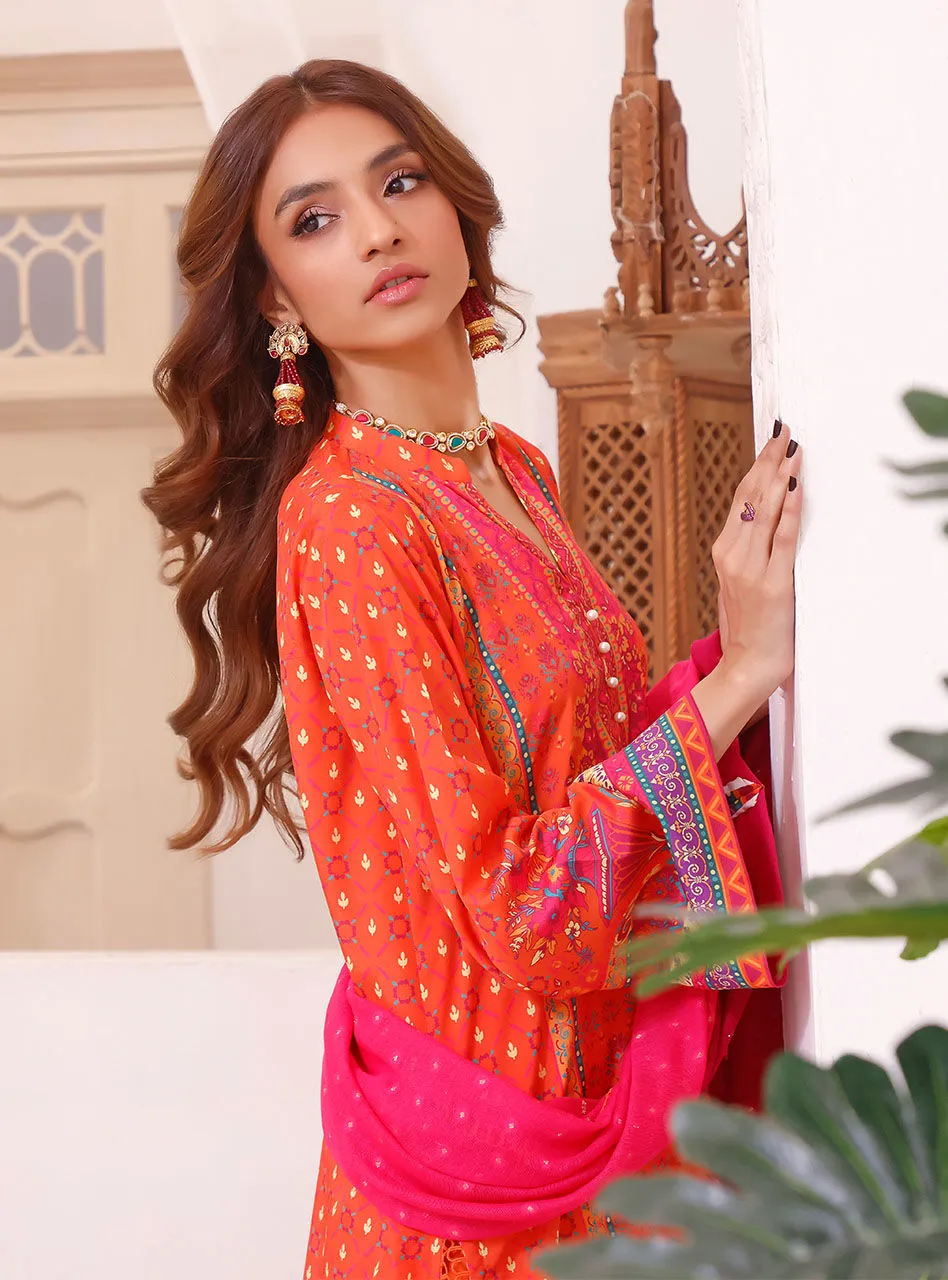 Printed Kameez Trouser and Dupatta Pakistani Eid Dress