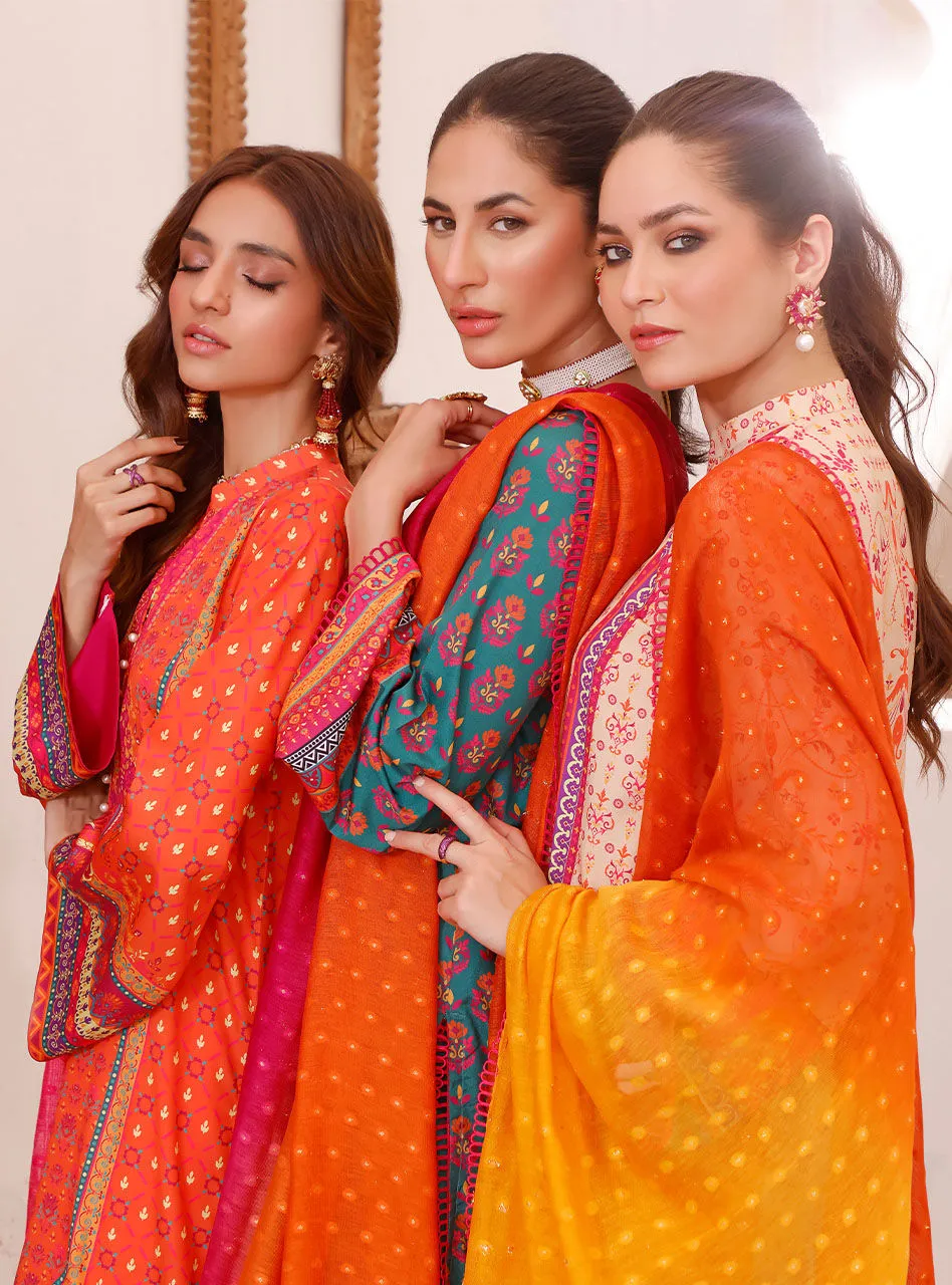 Printed Salwar Kameez and Dupatta Pakistani Eid Dress