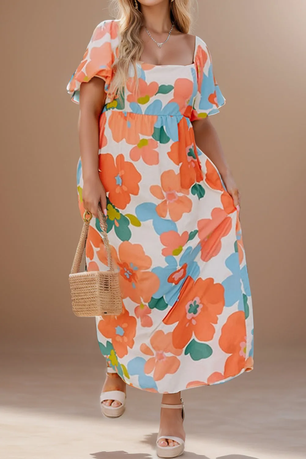 Printed Short Sleeve Dress