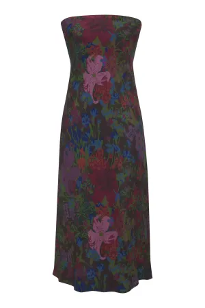 Printed Taylor Pillar Dress Chocolate Winter