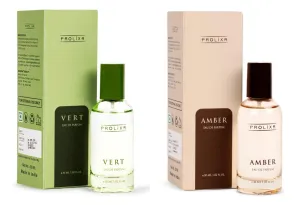 Prolixr Amber & Vert Eau De Parfum Combo | Premium Unisex Long Lasting Luxury Perfumes | Versatile Scents for All Occasions | Notes of White Oak, Sandalwood, Lotus, Waterlily & Mahogany | Men & Women