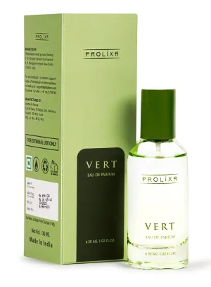 Prolixr Vert Eau De Parfum EDP Bottle 30ml | Long Lasting Perfume For Women | Premium Luxury Women Perfume | Lotus, Peony, Waterlily, White Musk, and Mahogany - Mini Perfume