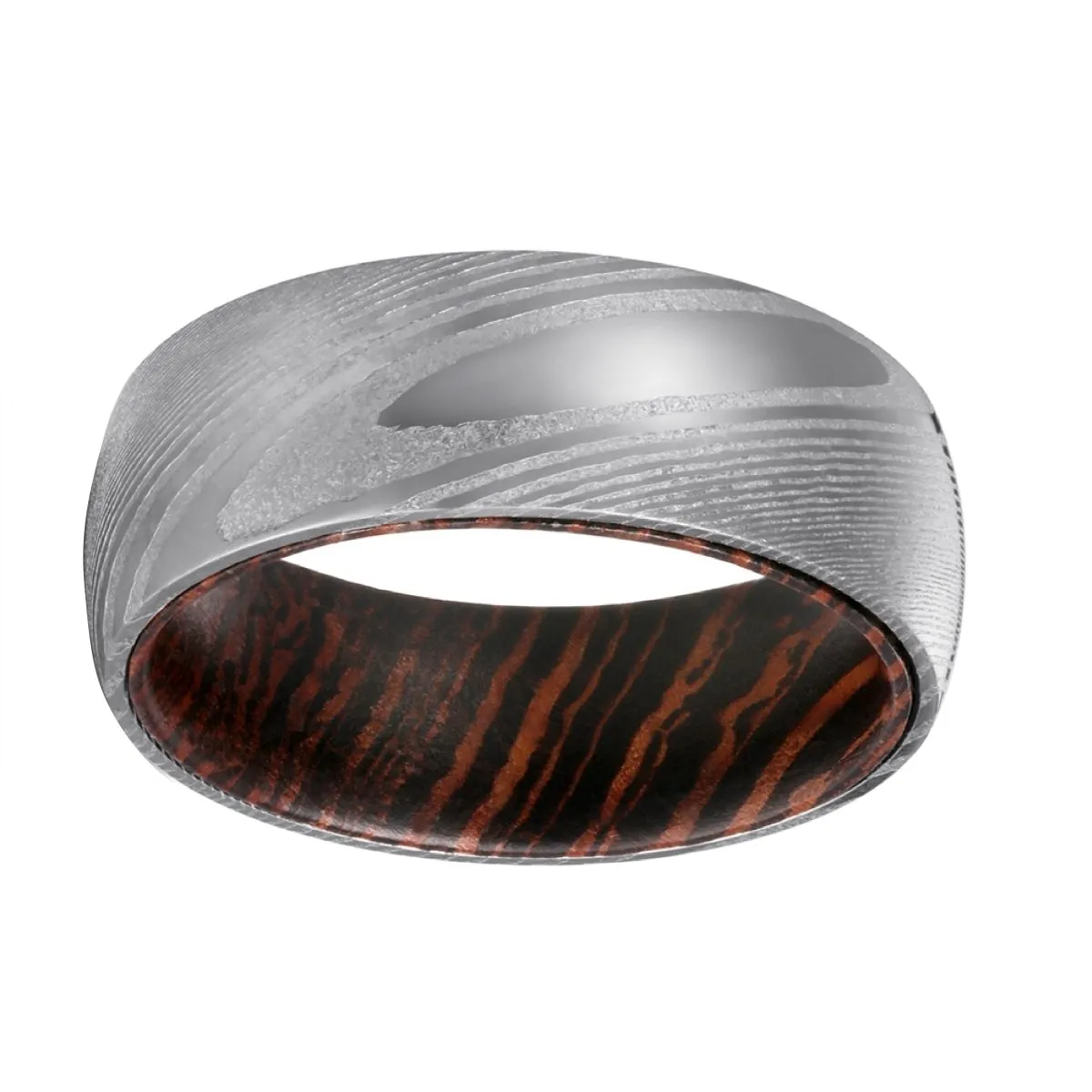 PROTECTOR | Wenge Wood, Silver Damascus Steel, Domed