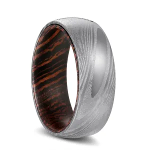 PROTECTOR | Wenge Wood, Silver Damascus Steel, Domed