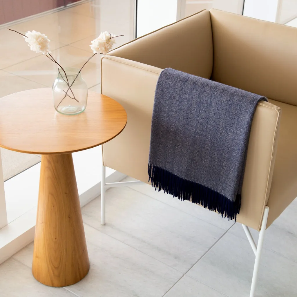 QISU Luxury Blue Alpaca Wool Blanket – Elegant Winter Warmth
