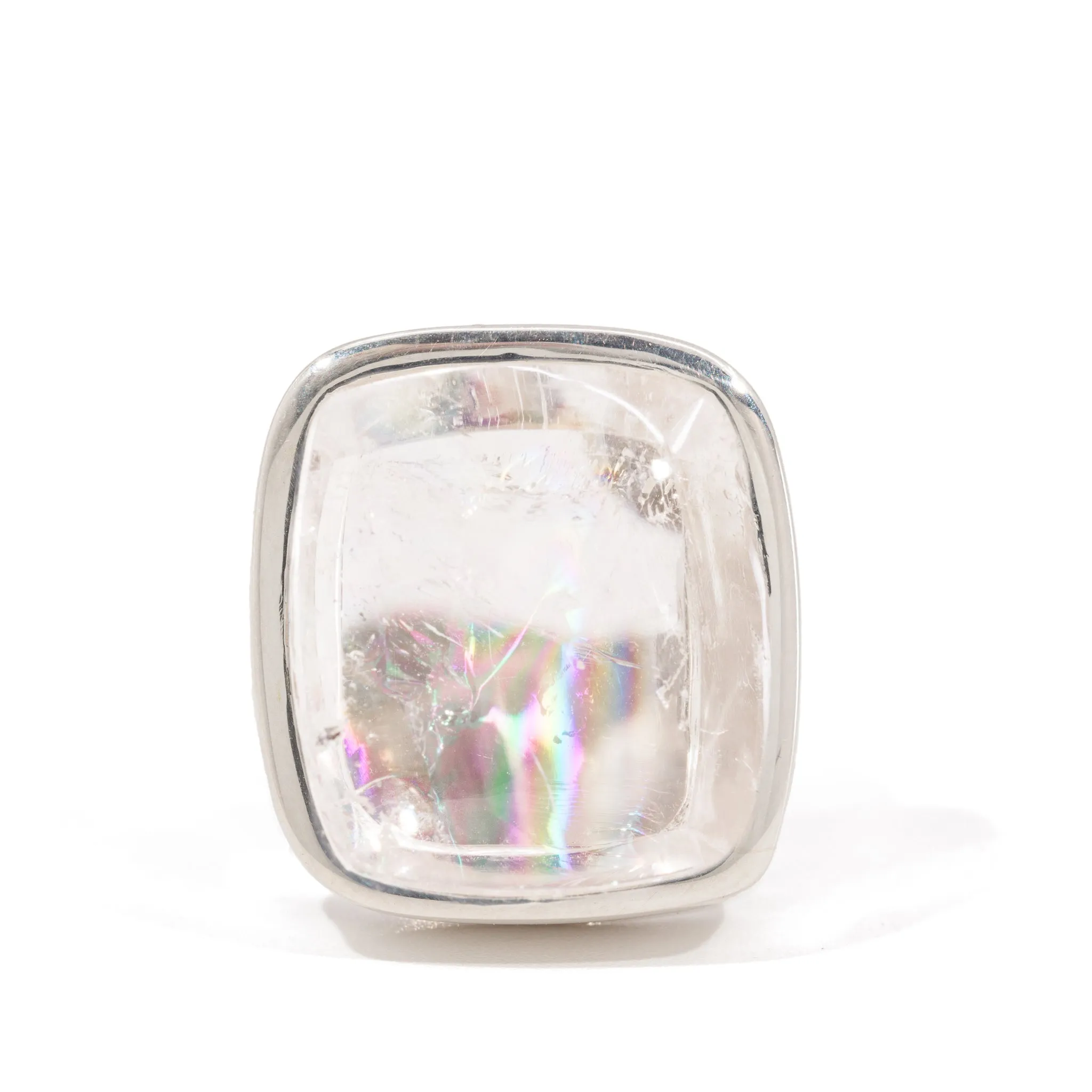 Quartz 26.04 Carat Handcrafted Sterling Silver Gemstone Ring