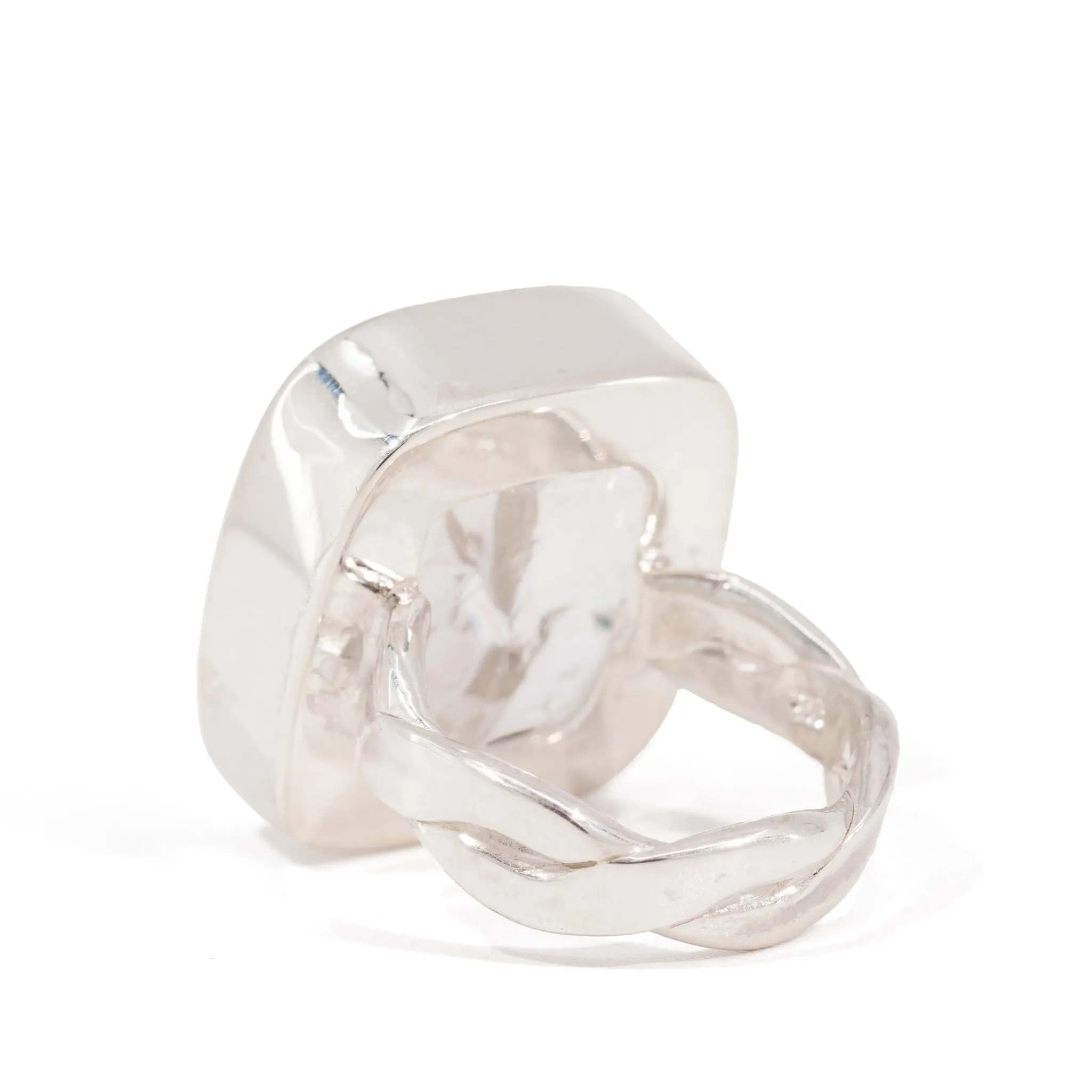 Quartz 26.04 Carat Handcrafted Sterling Silver Gemstone Ring