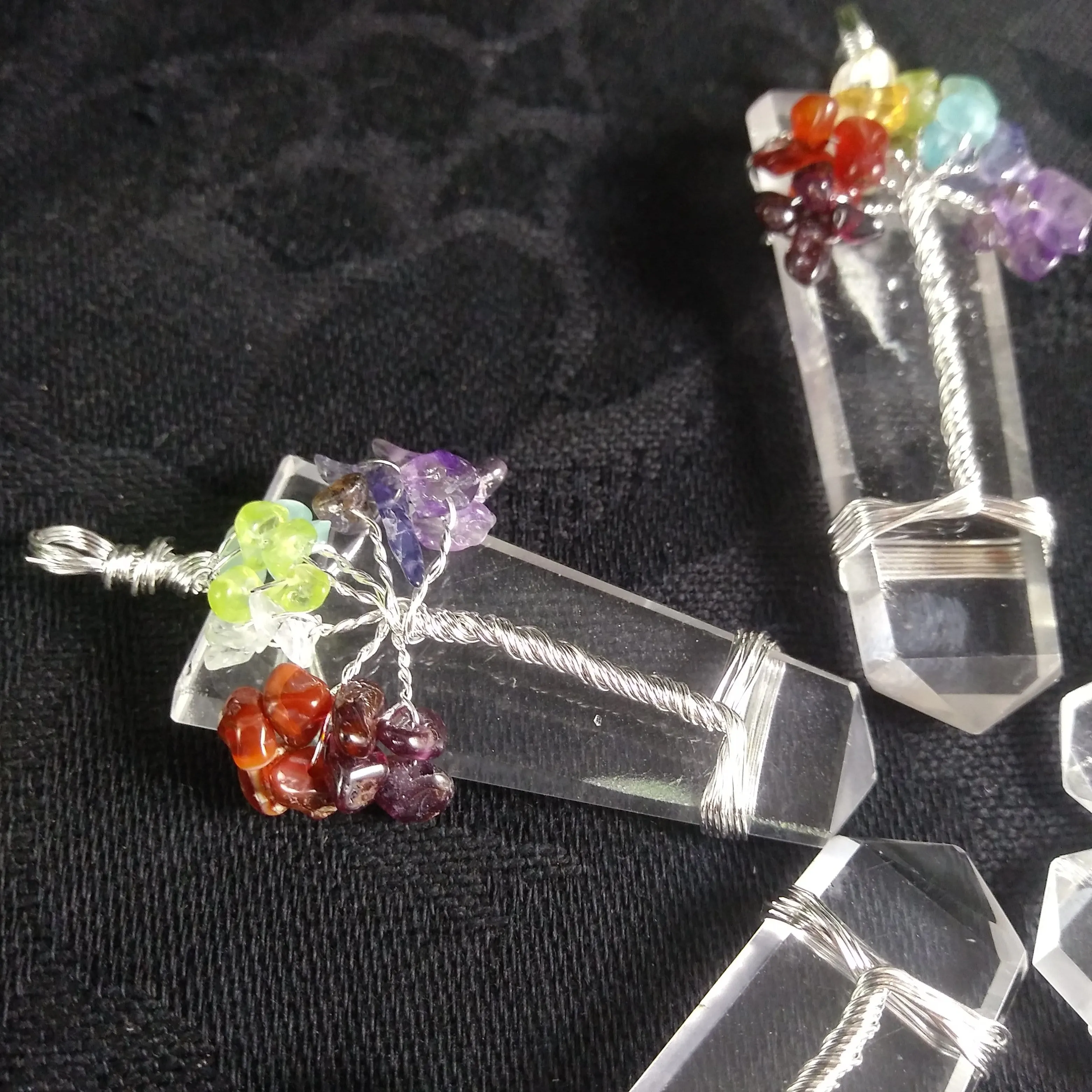Quartz Chakra Tree Pendant