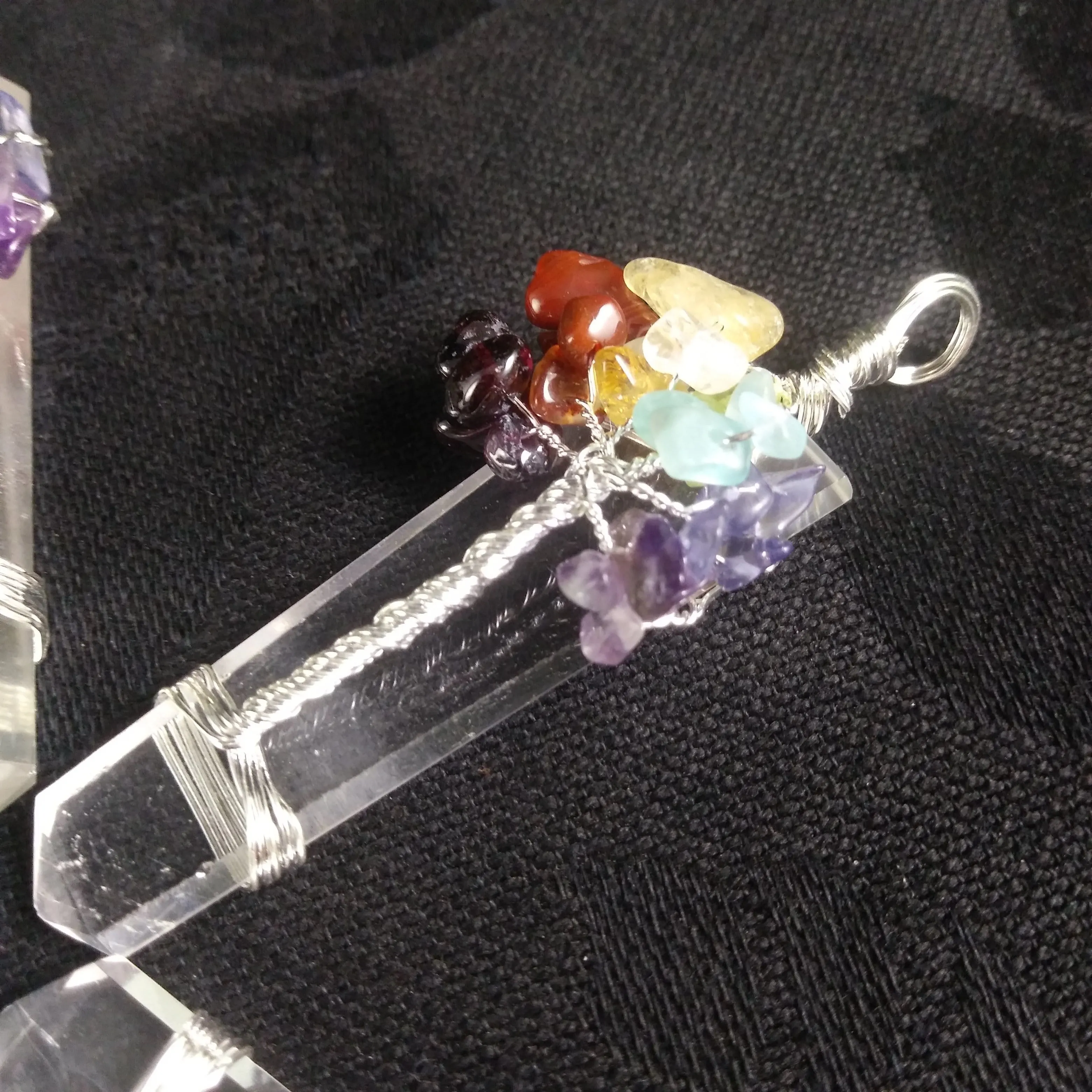 Quartz Chakra Tree Pendant