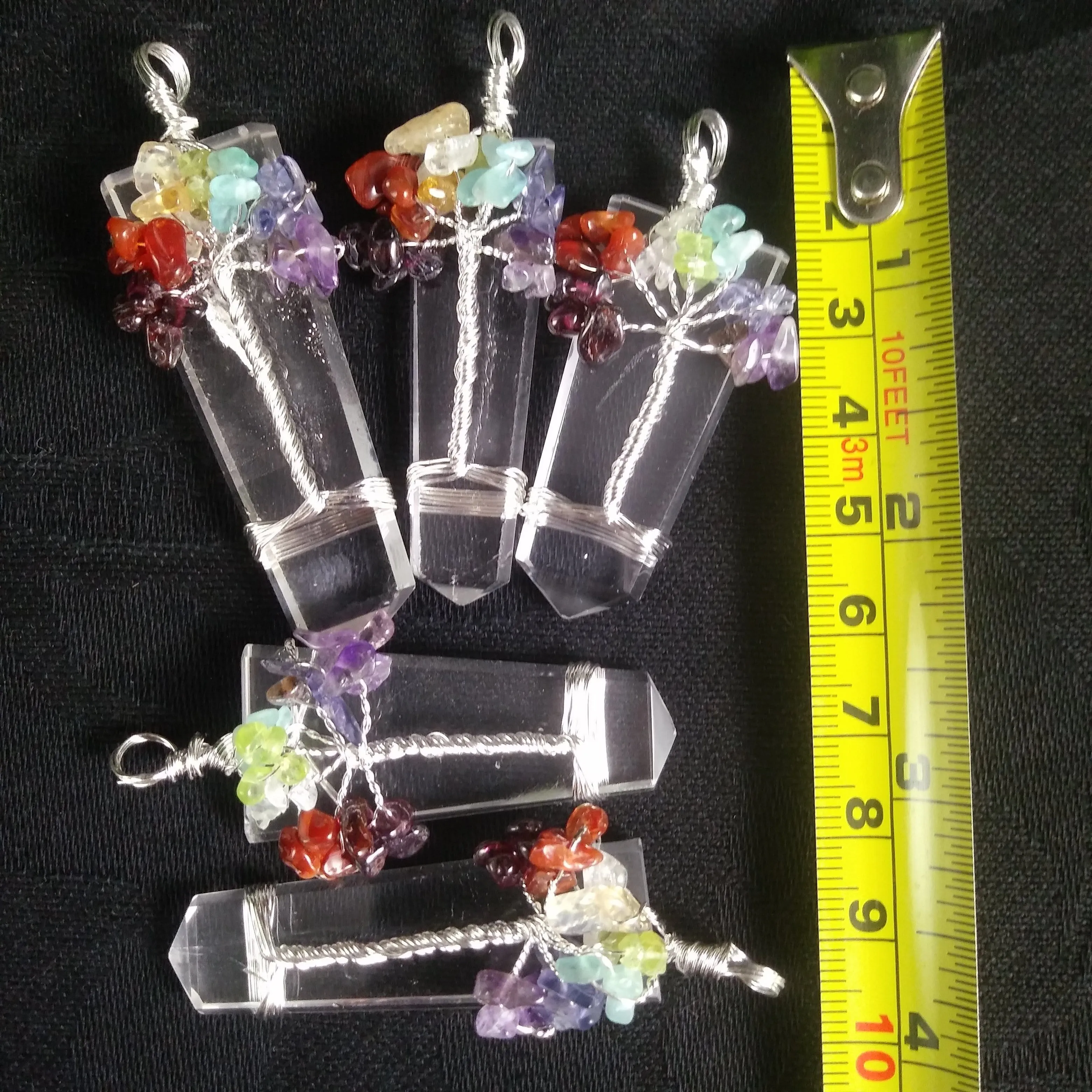 Quartz Chakra Tree Pendant