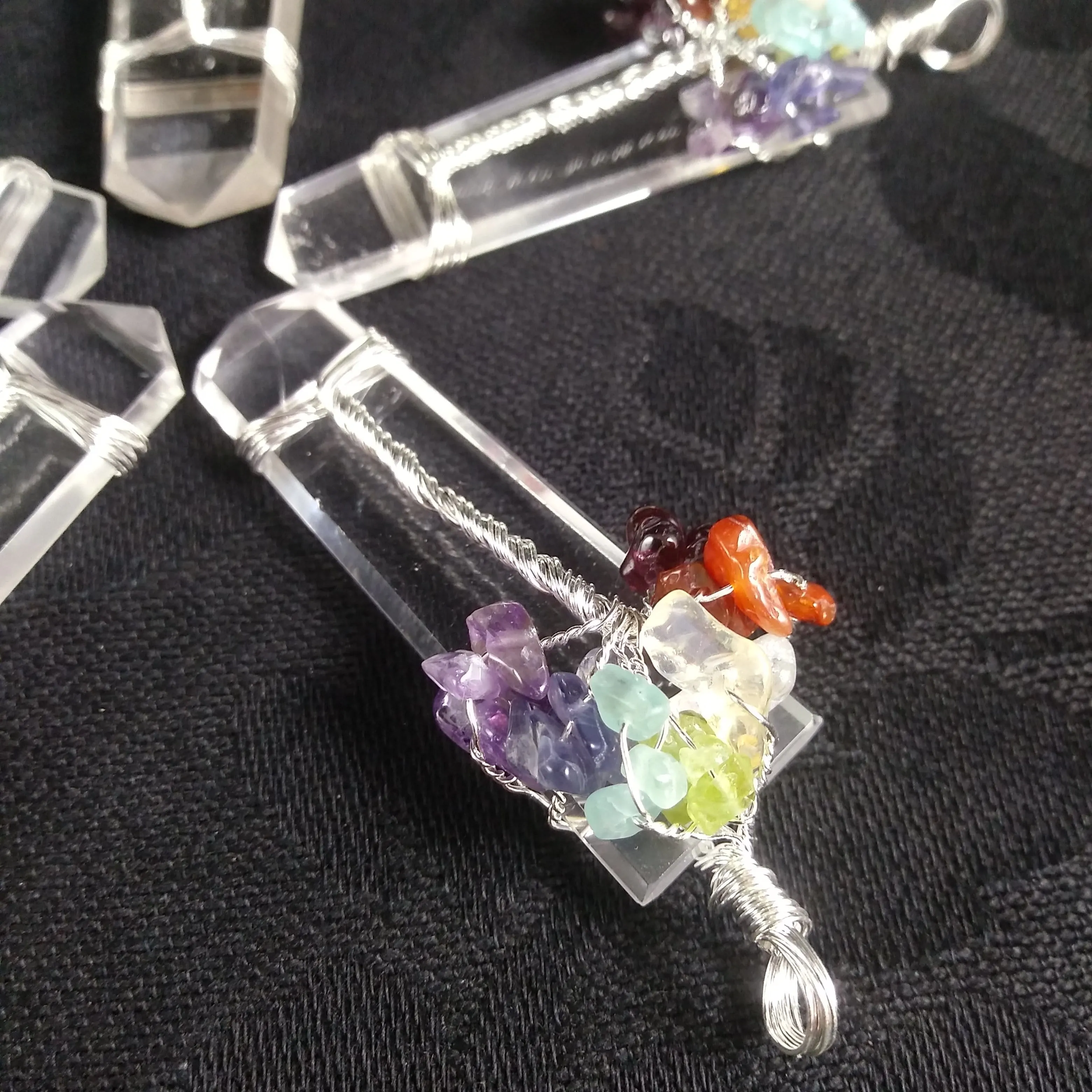 Quartz Chakra Tree Pendant