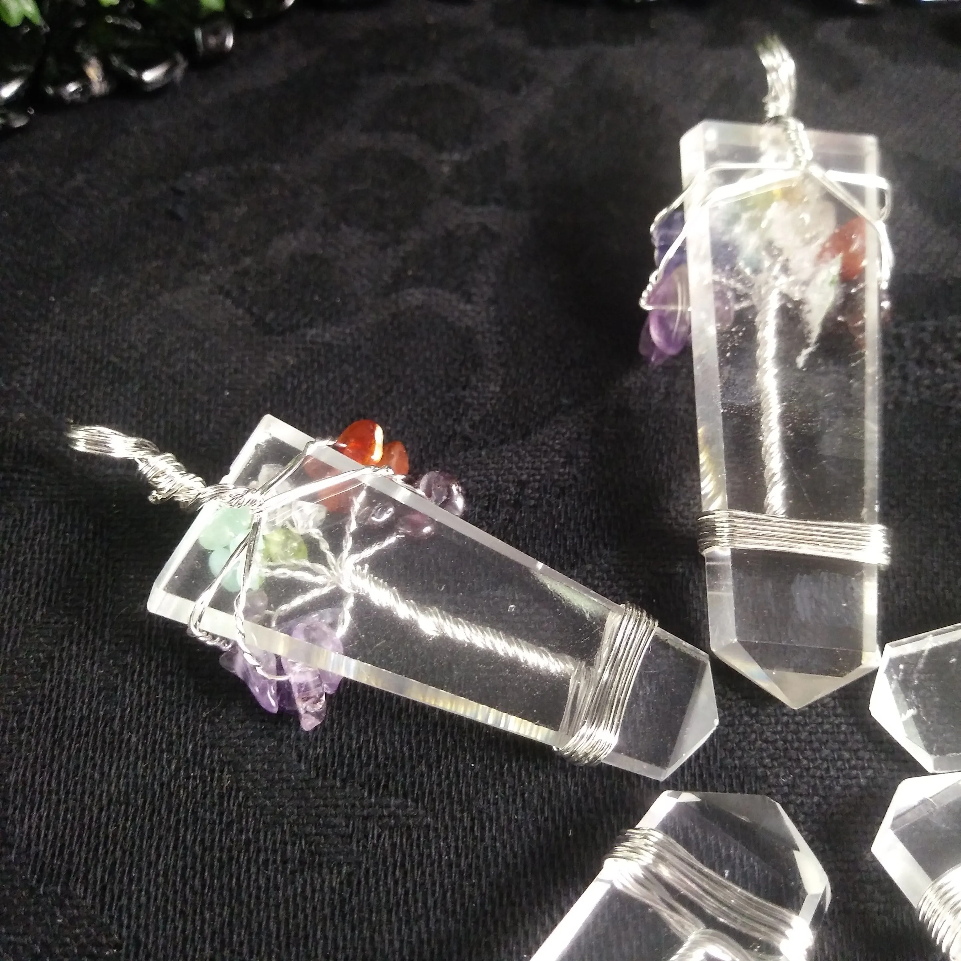 Quartz Chakra Tree Pendant