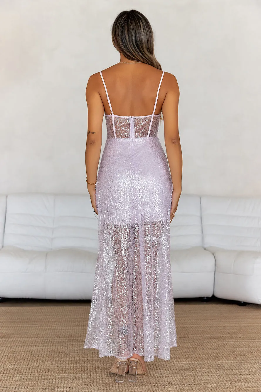 Queen Of All Sequin Maxi Dress Pink